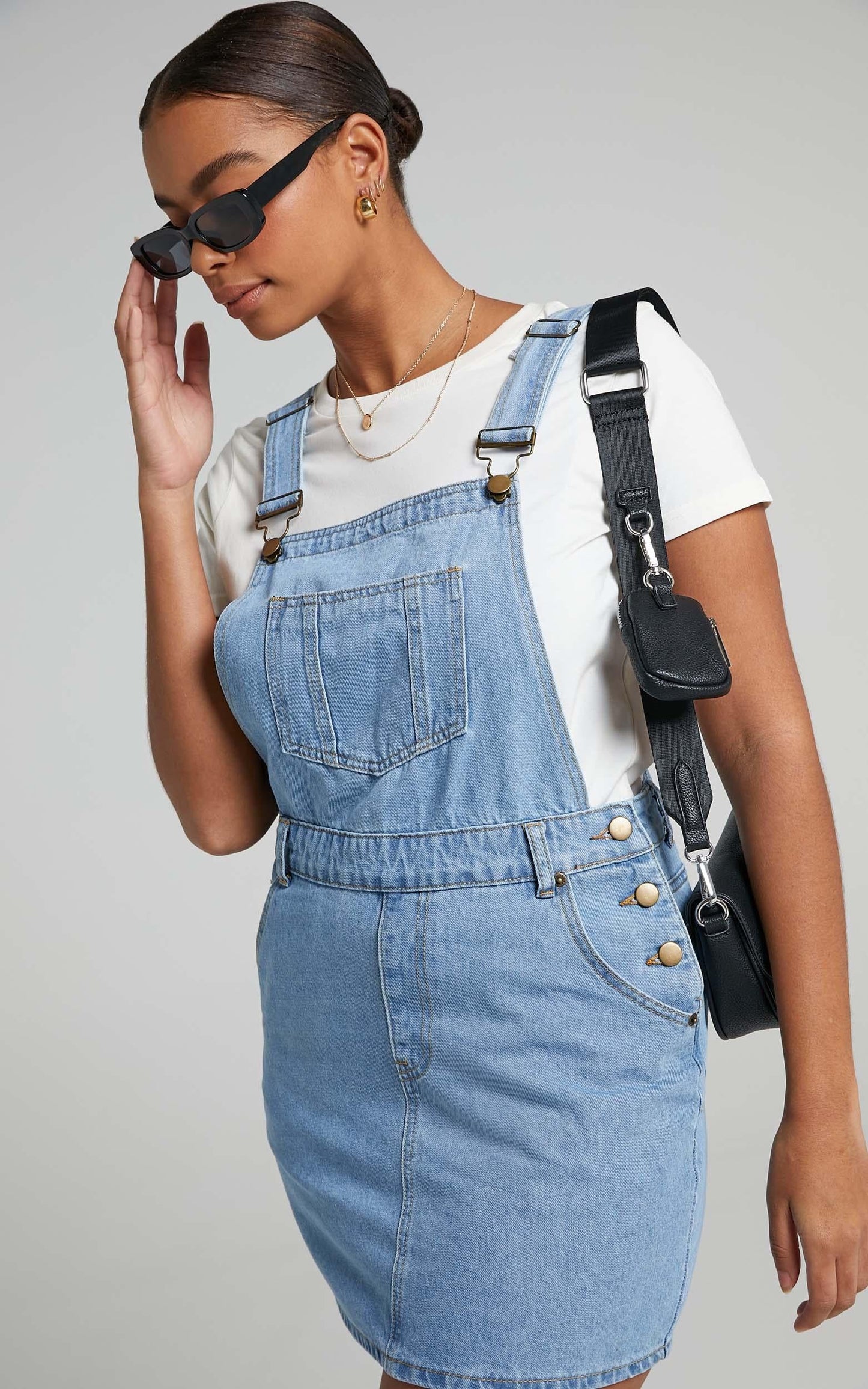 Talisha Pinafore in Blue Wash