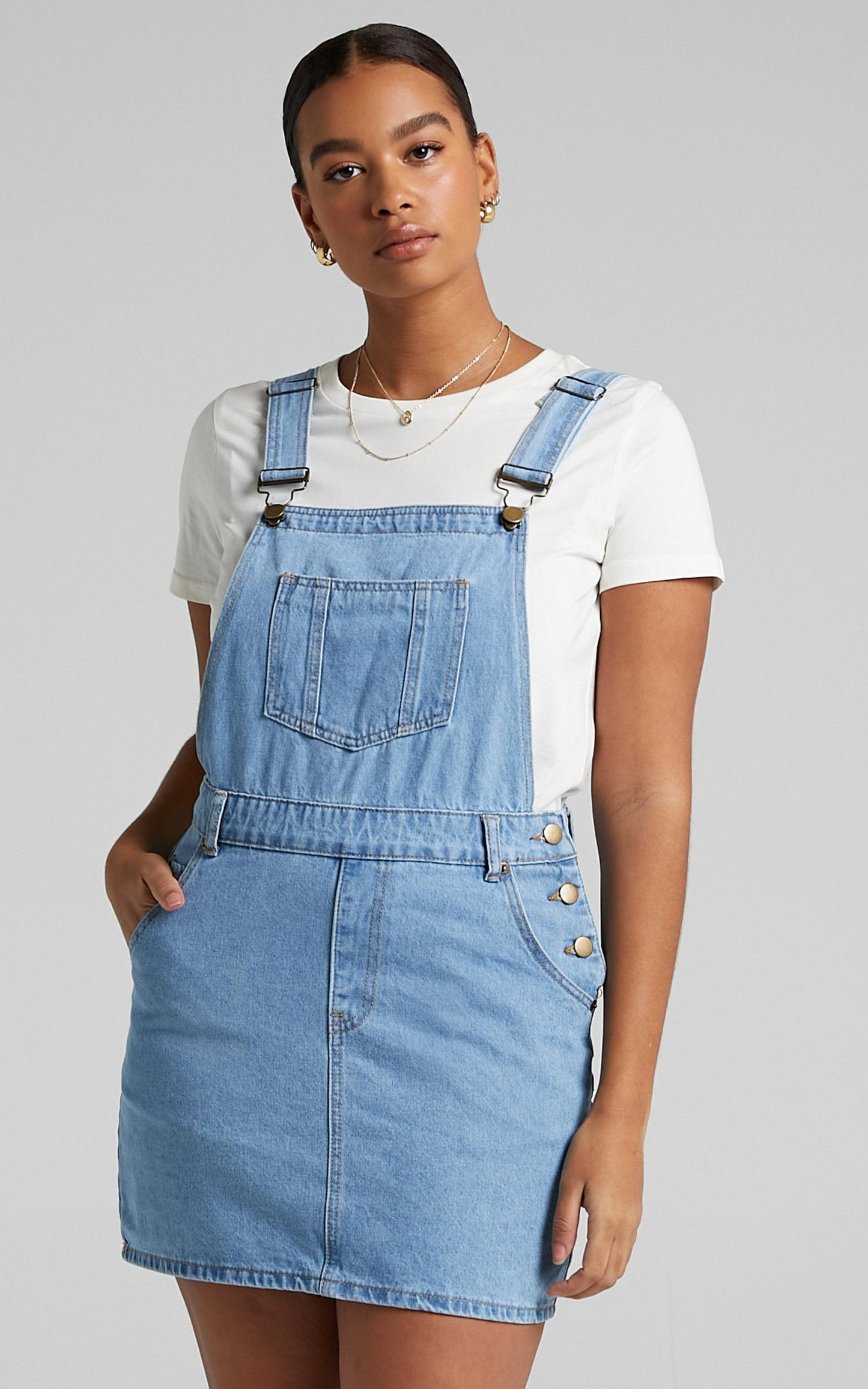 Talisha Pinafore in Blue Wash