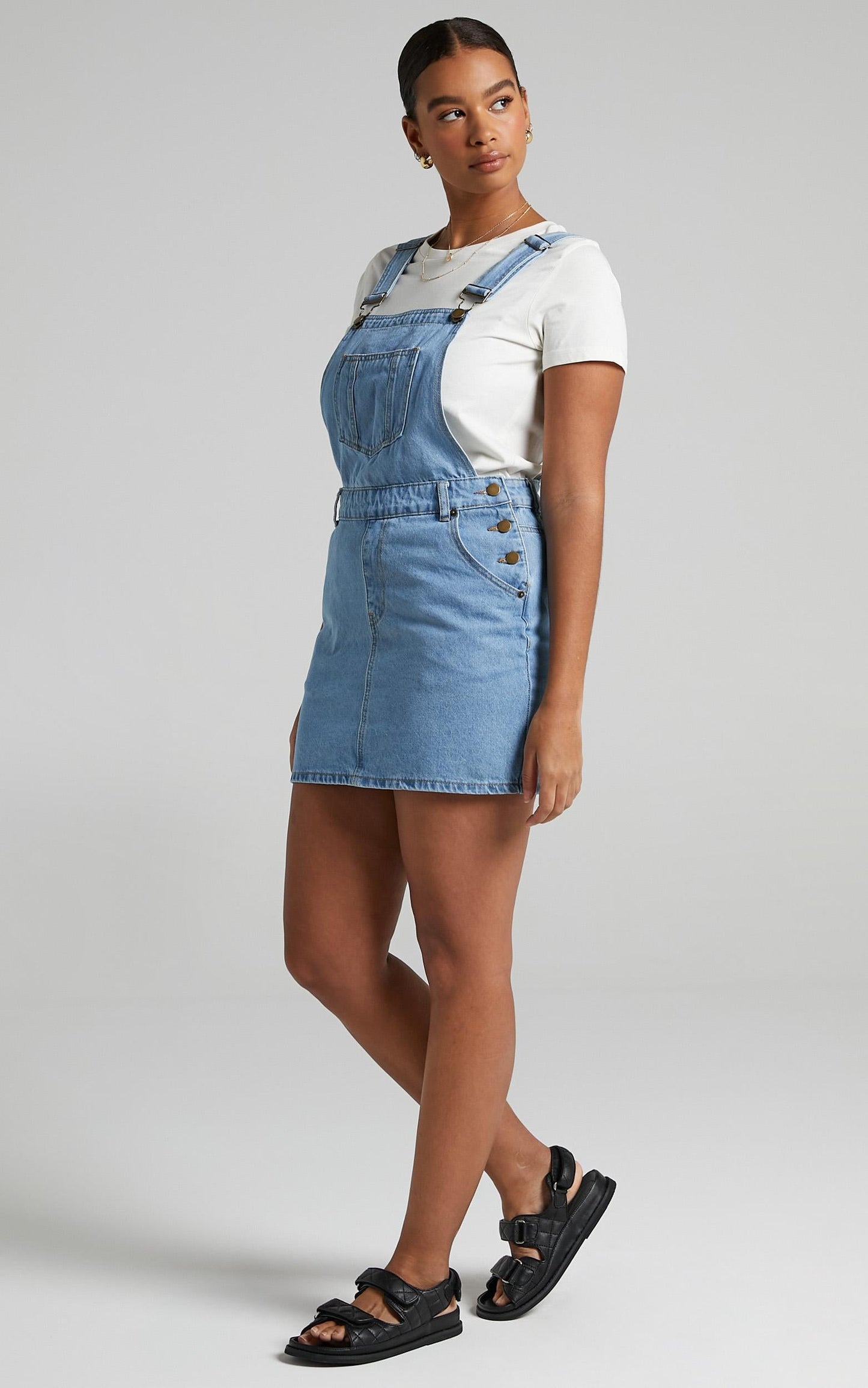 Talisha Pinafore in Blue Wash