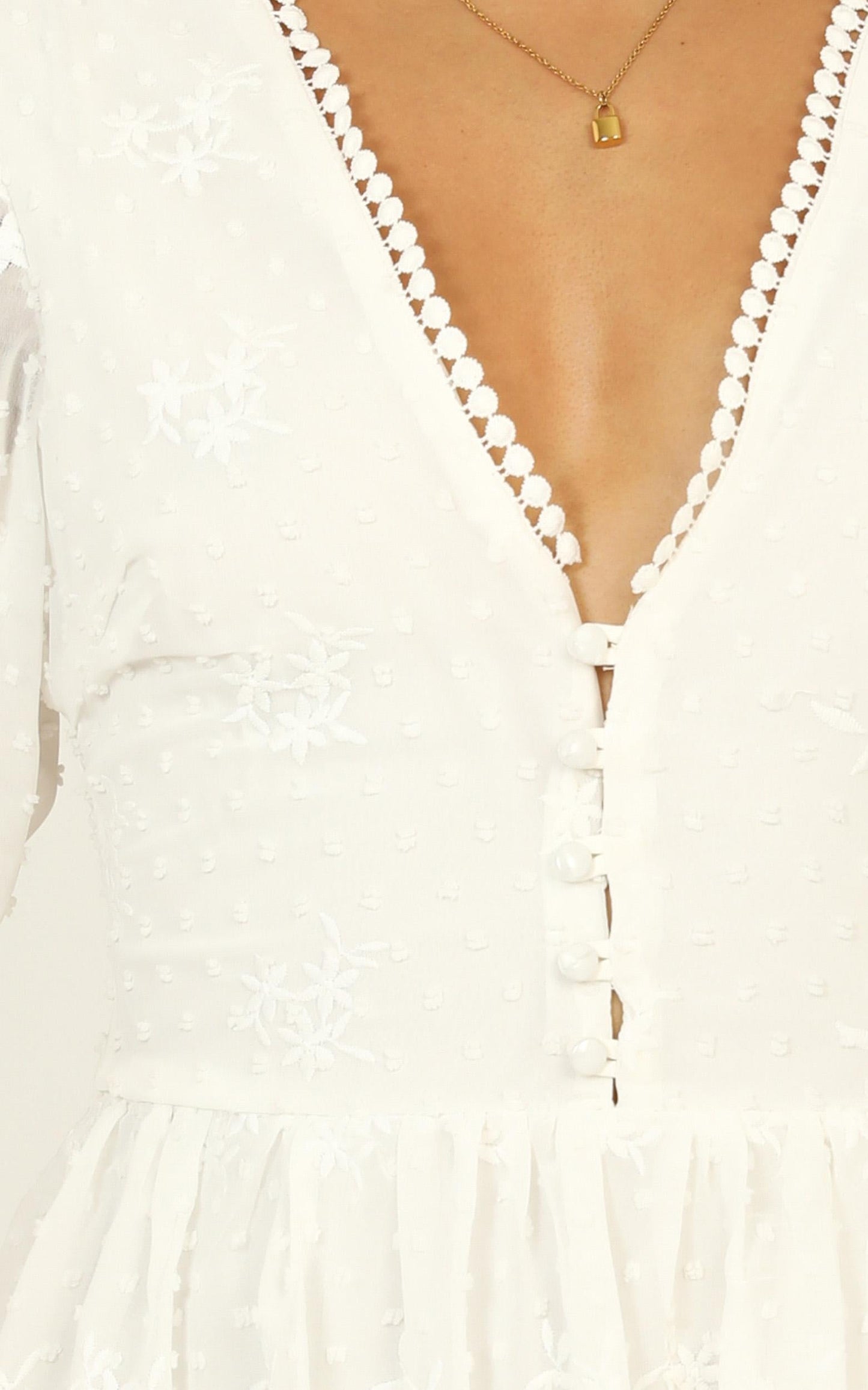 See The World Dress In White Embroidery