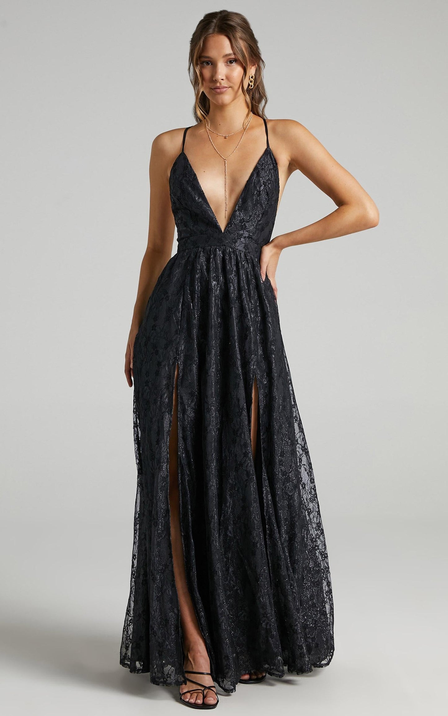 See Some Places Dress in Black Lace