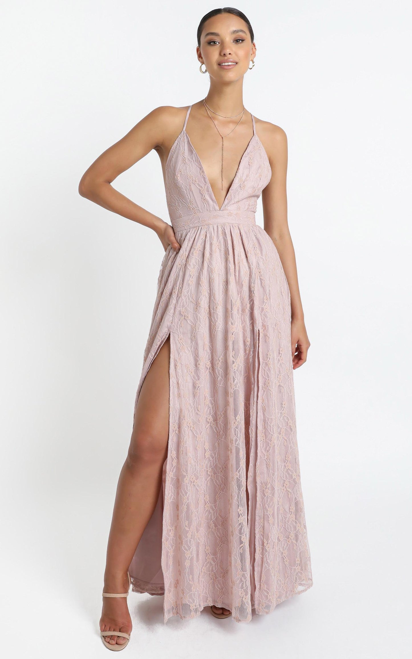 See Some Places Dress in Blush Lace