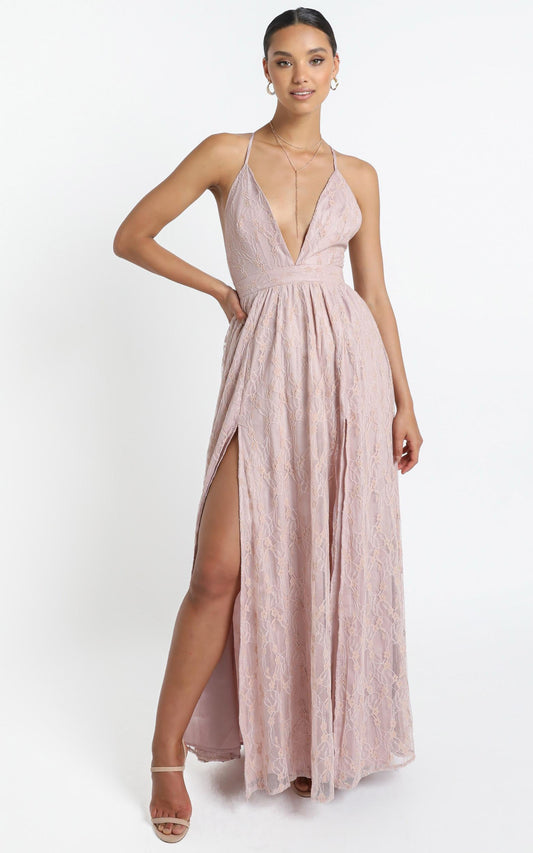 See Some Places Dress in Blush Lace