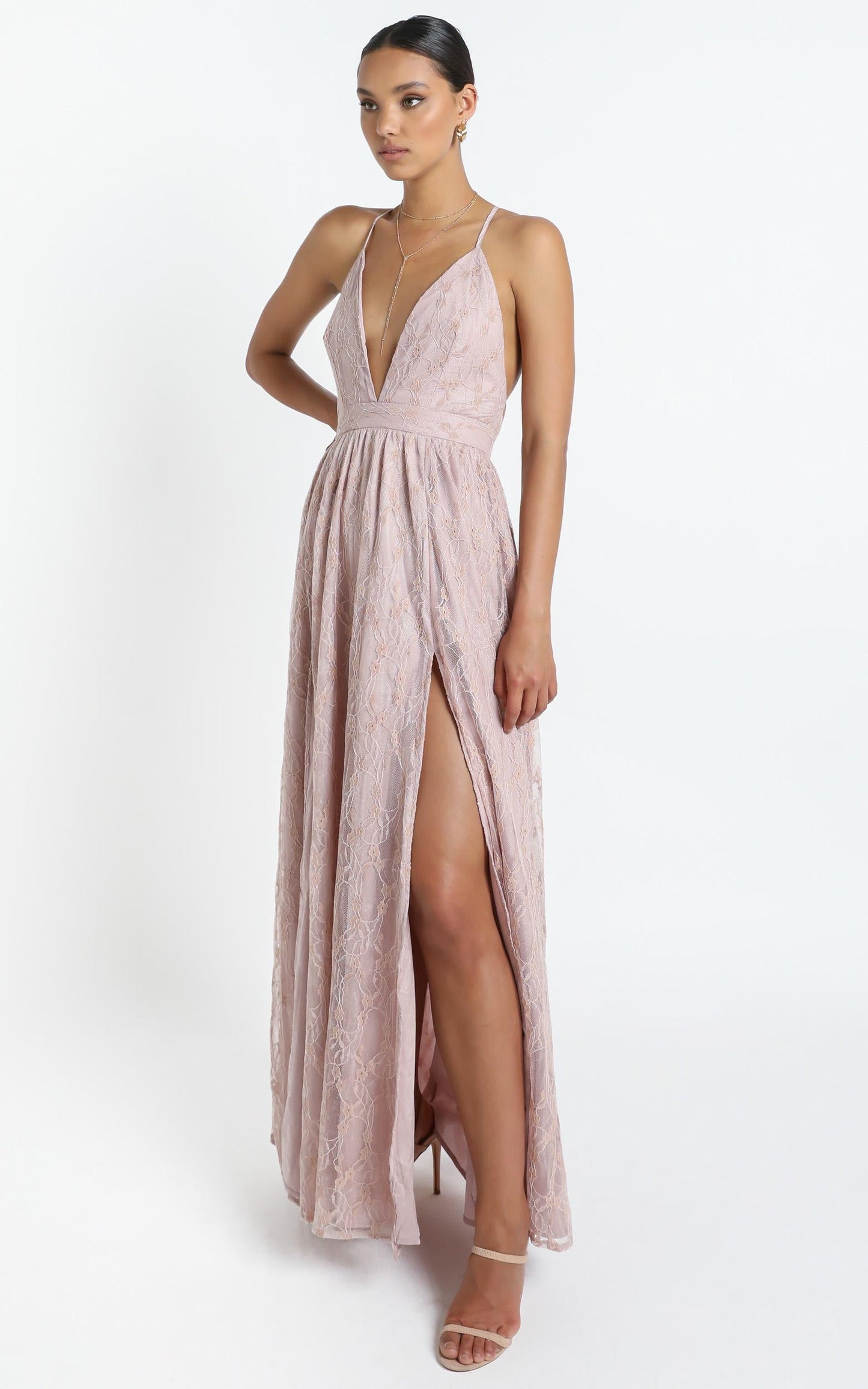 See Some Places Dress in Blush Lace