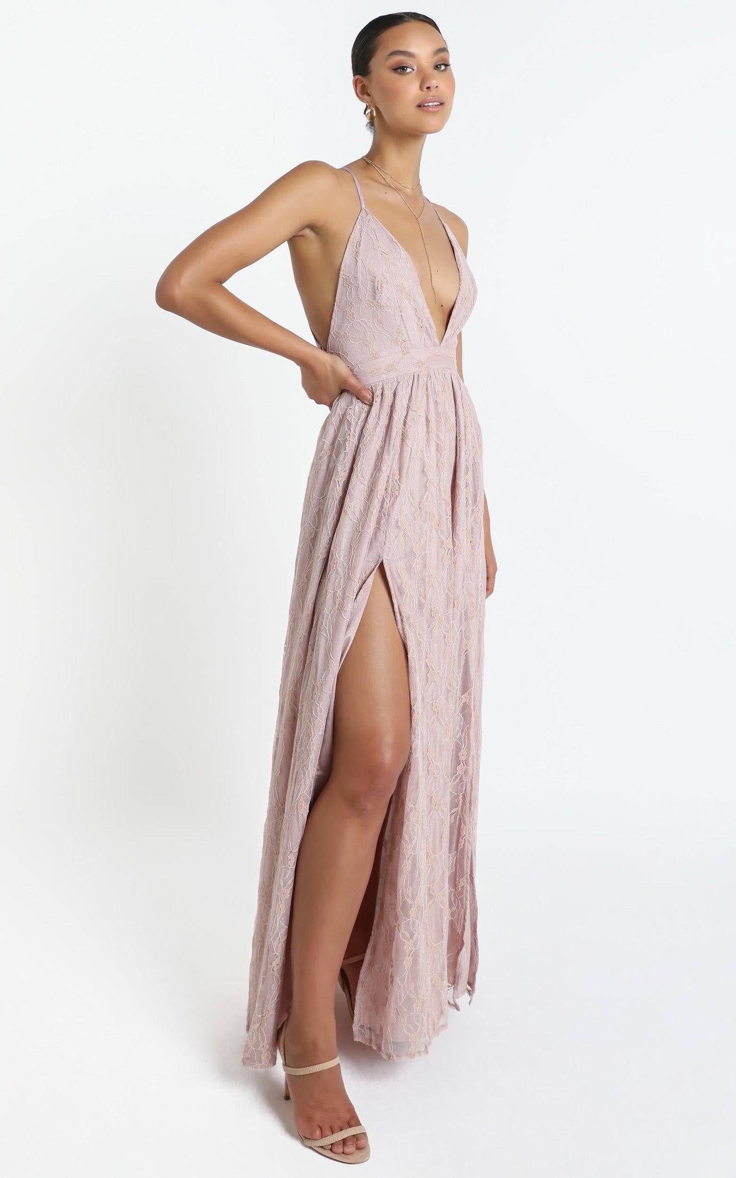 See Some Places Dress in Blush Lace