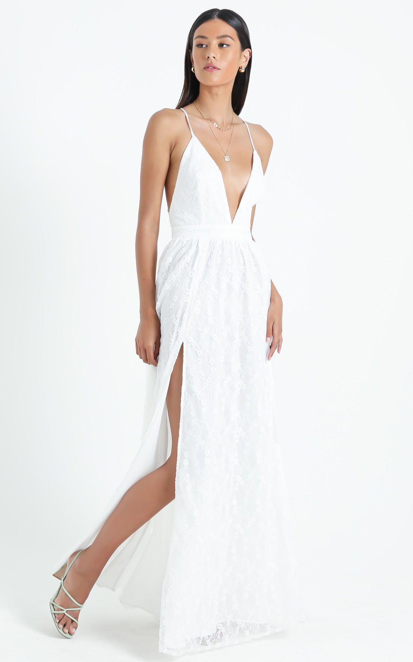 See Some Places Dress in White Lace