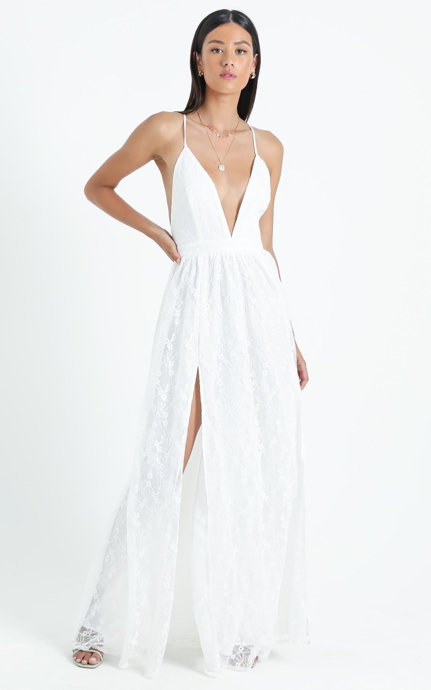 See Some Places Dress in White Lace