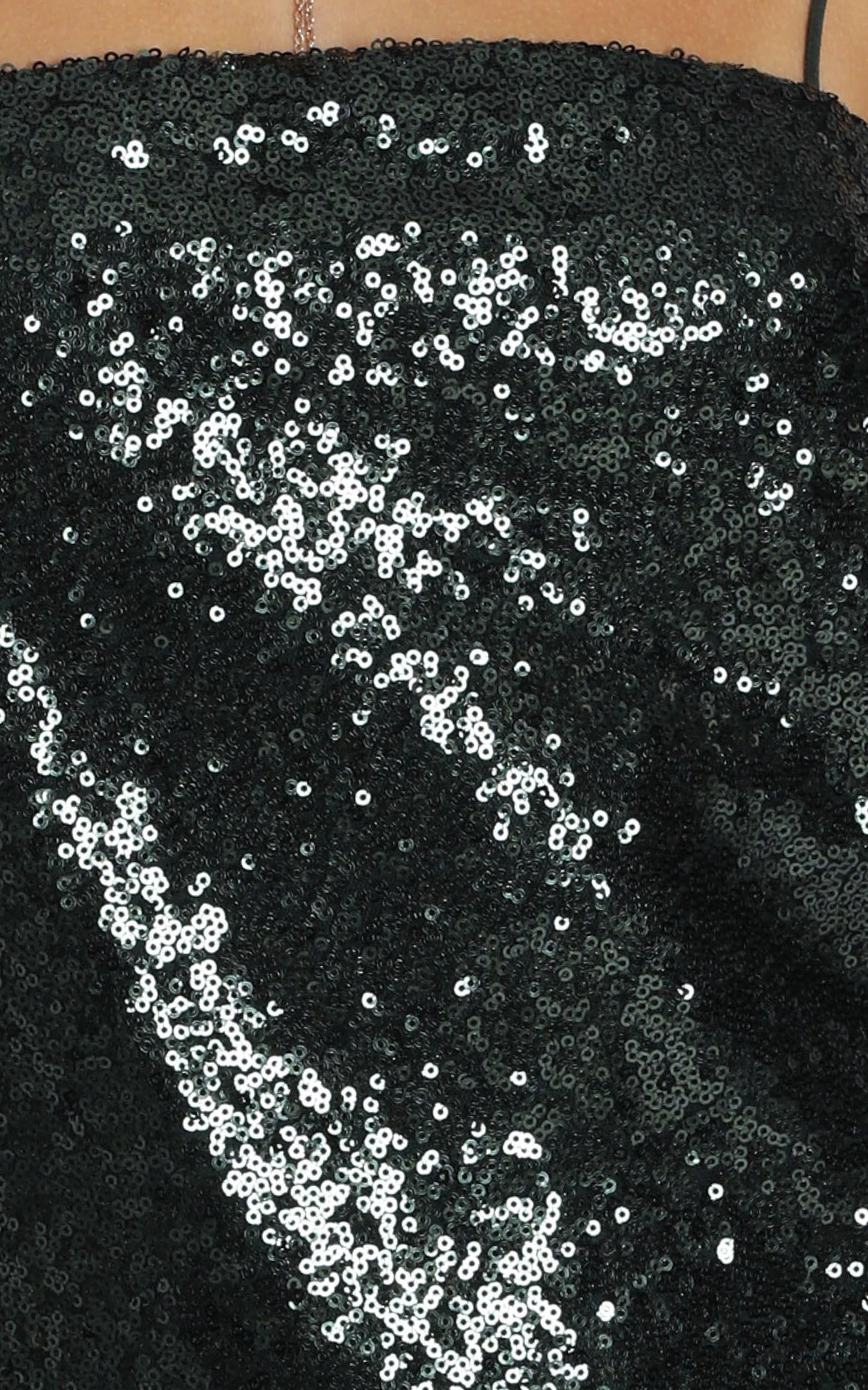 See The Way Slip Dress In Emerald Sequin