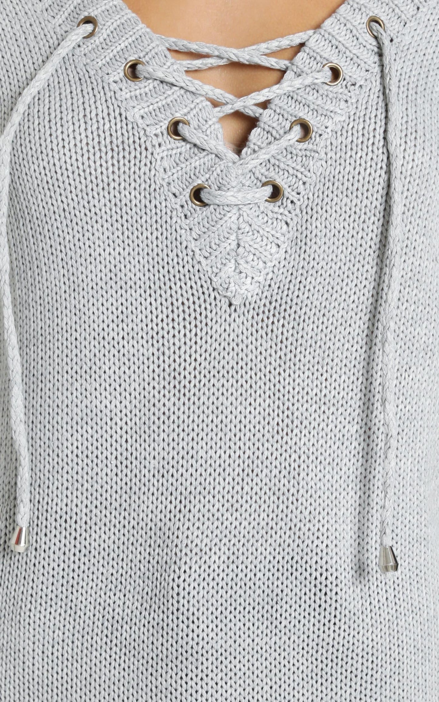 Sewn In Knit Sweater in Grey