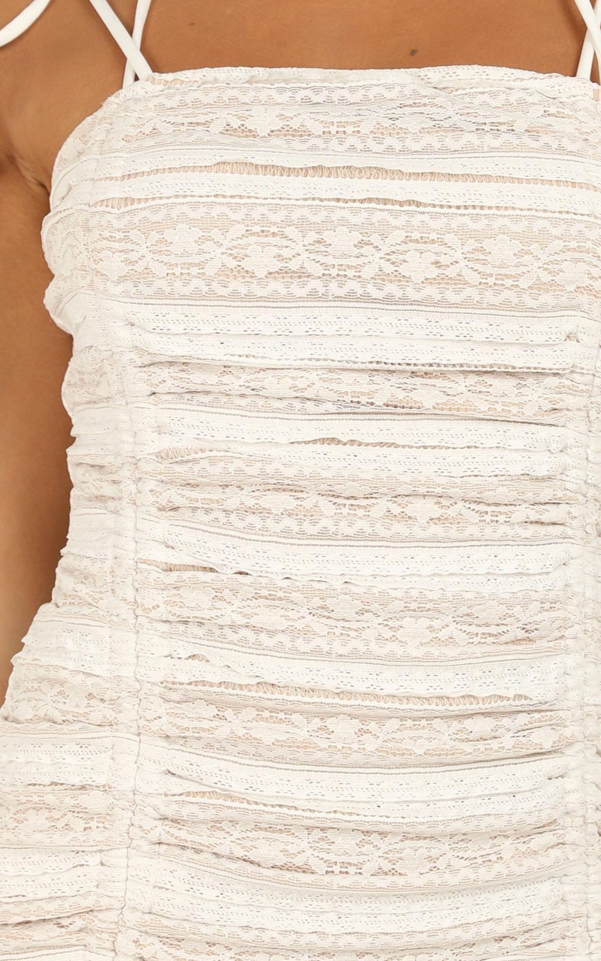 Shallow Heart Dress In White Lace