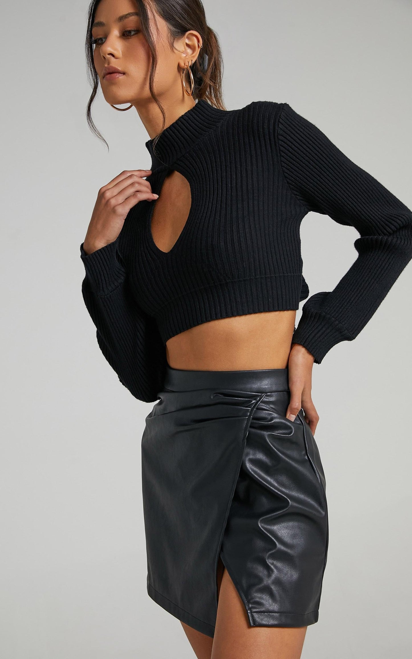 Shani Skirt in Black Leatherette