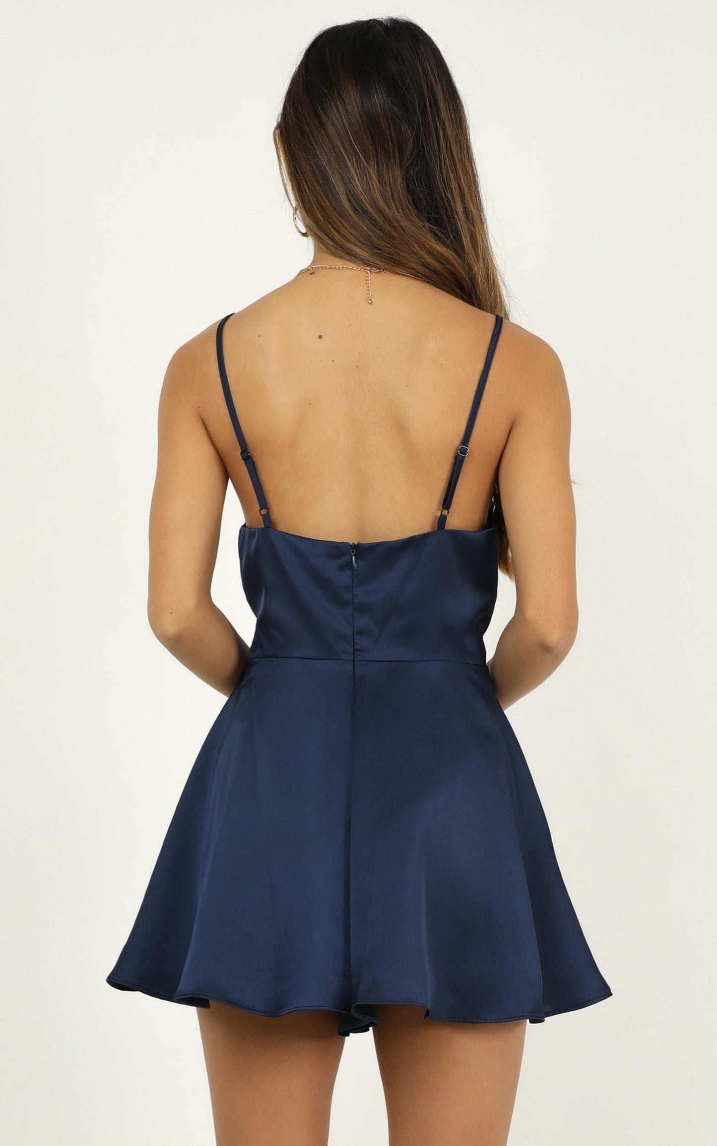 Shes Got This Playsuit In Navy Satin