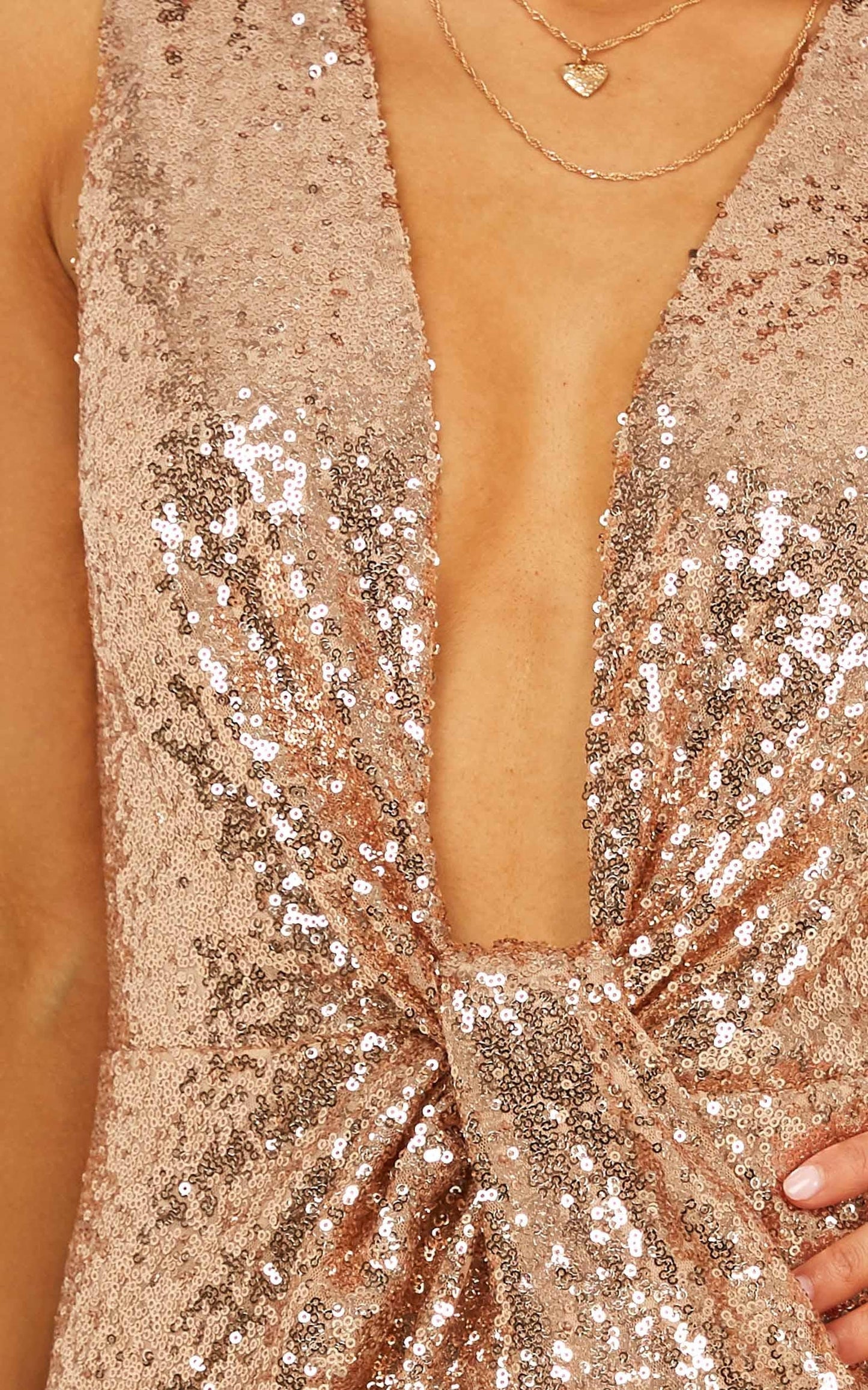 Shine A Light Dress In Champagne Sequin