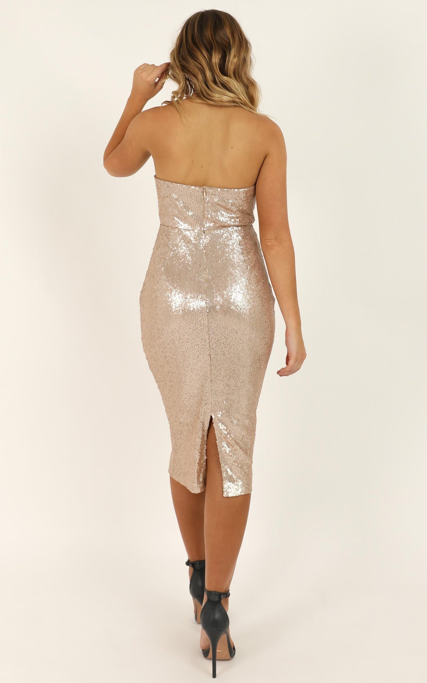 Shine Bright Like A Diamond Dress In Champagne Sequin