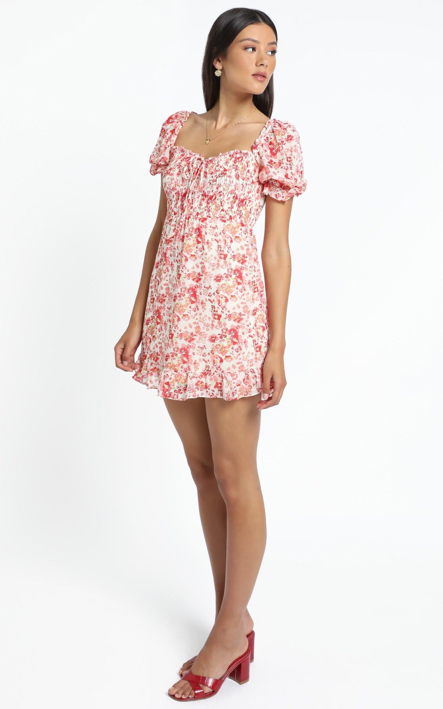 Shona Dress in Red Floral