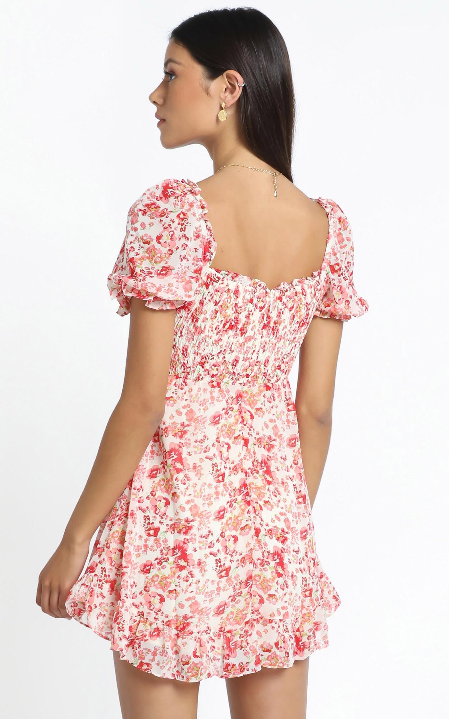 Shona Dress in Red Floral