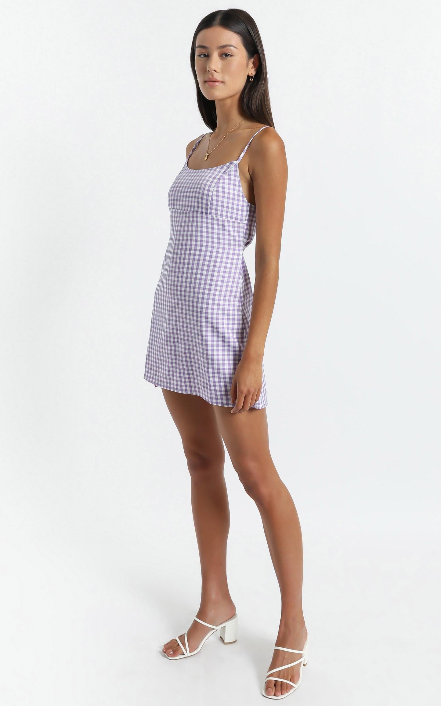 Elsie Dress in Purple Check