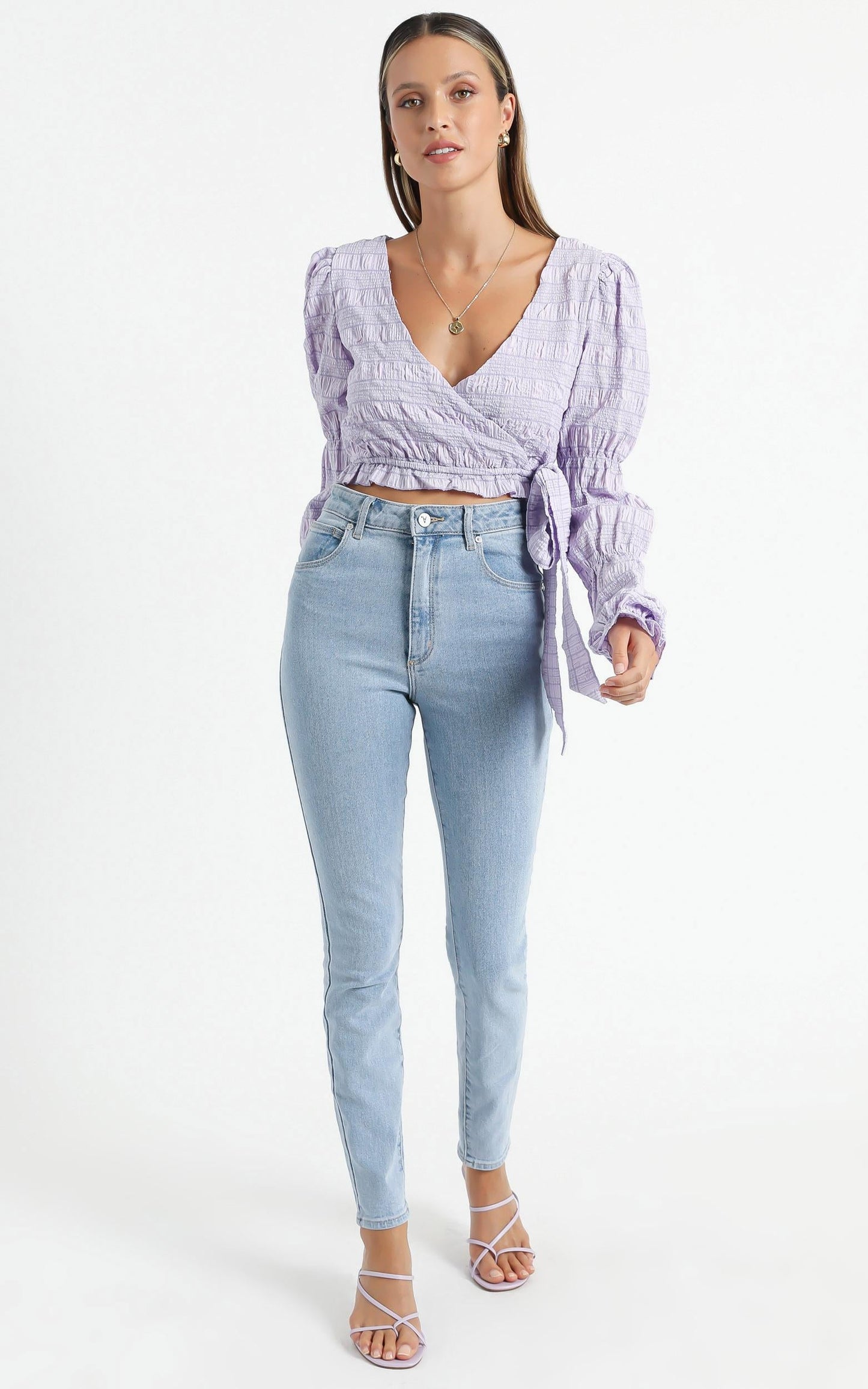 Sigfrid Top in Lilac Check