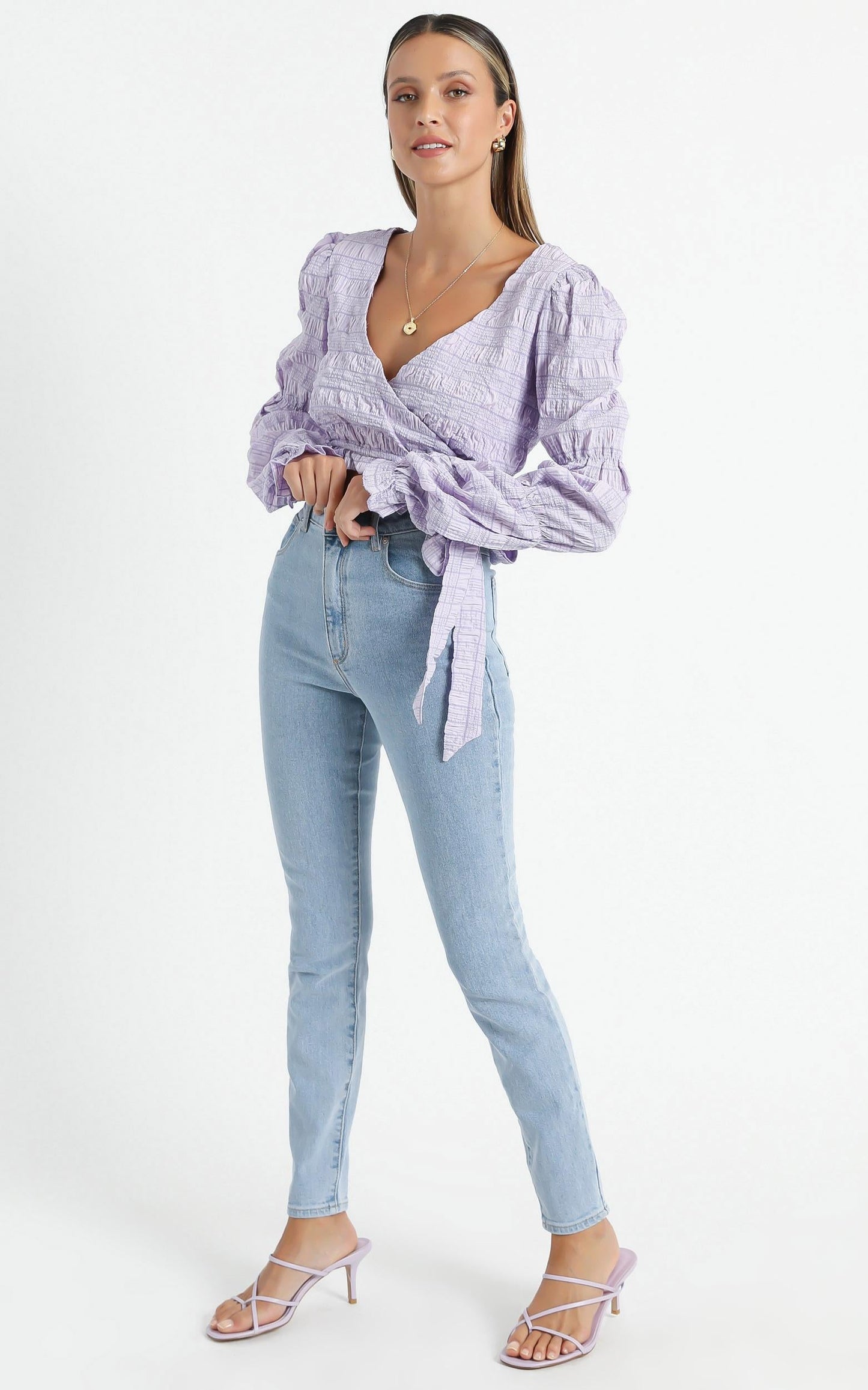 Sigfrid Top in Lilac Check