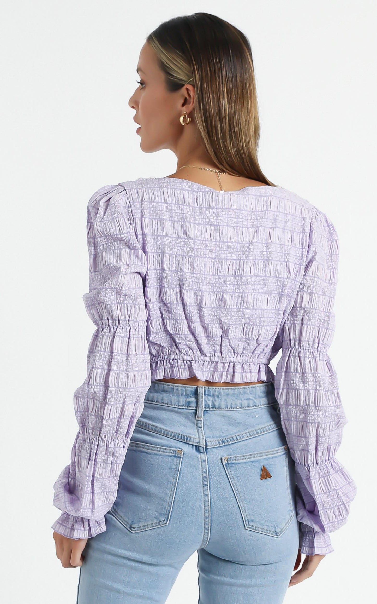 Sigfrid Top in Lilac Check