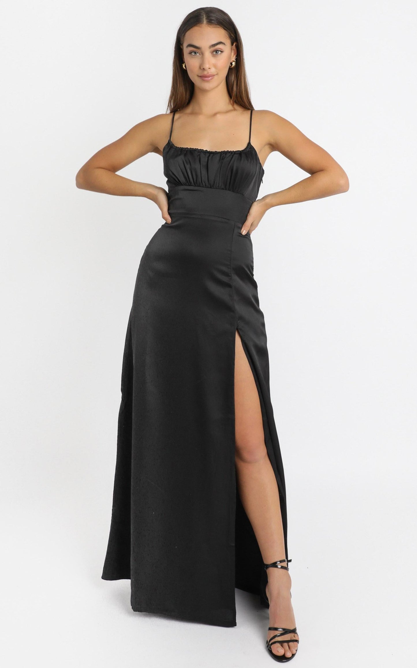 Simply Want You Dress in black satin