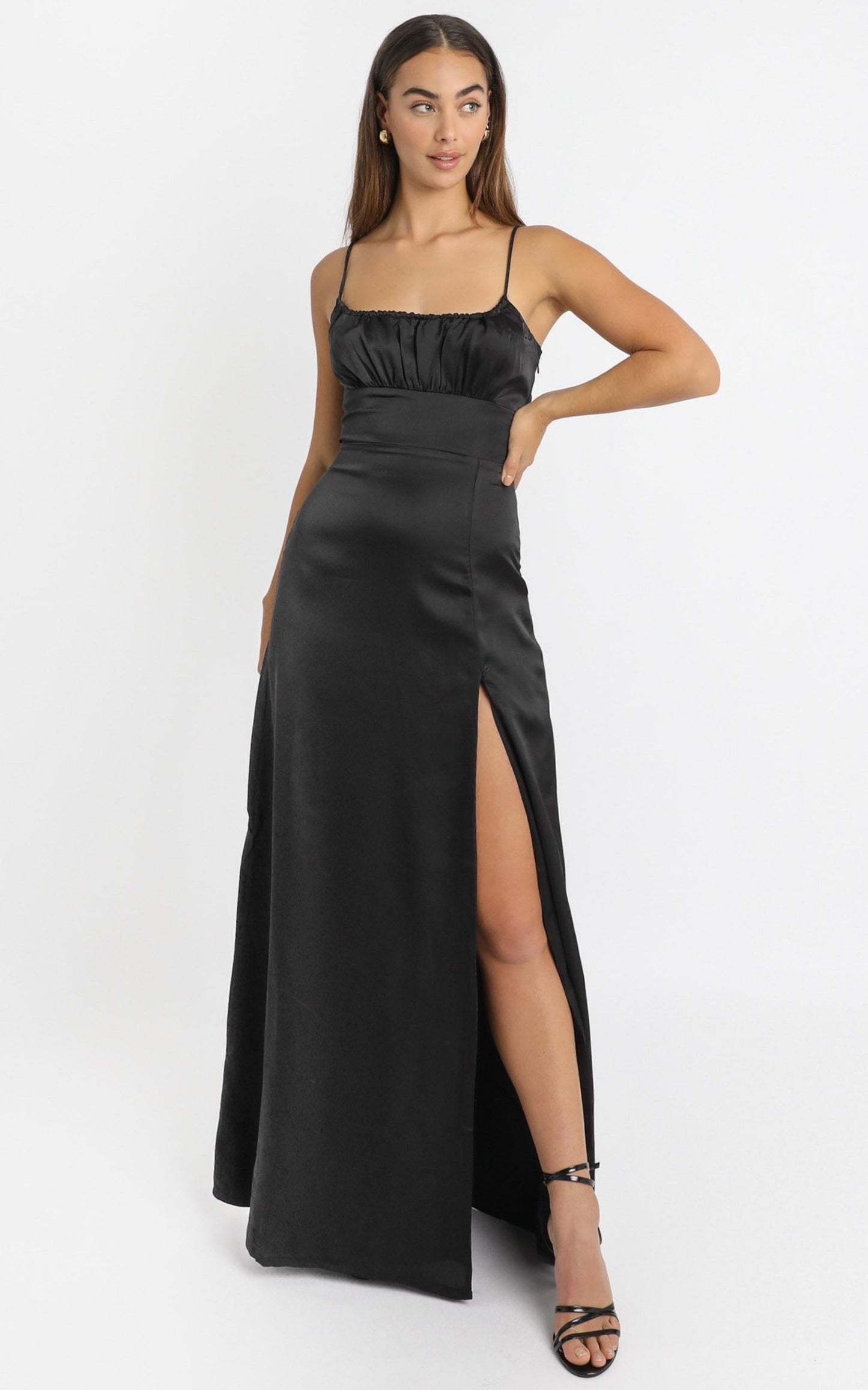 Simply Want You Dress in black satin