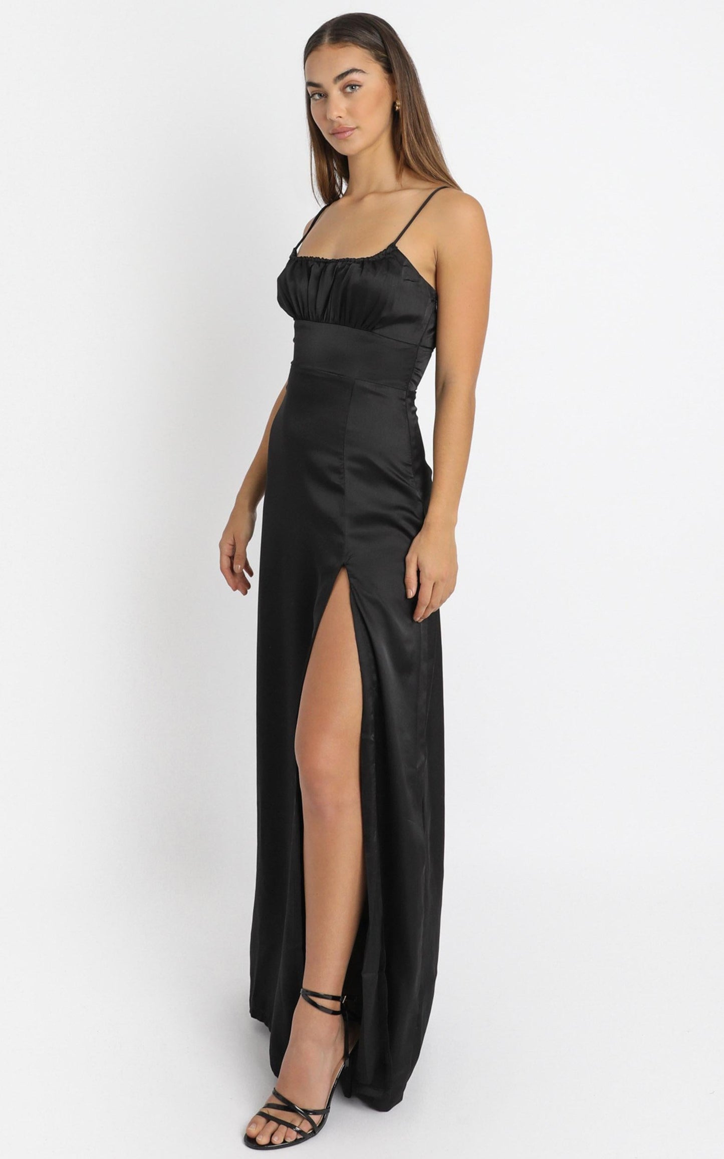 Simply Want You Dress in black satin