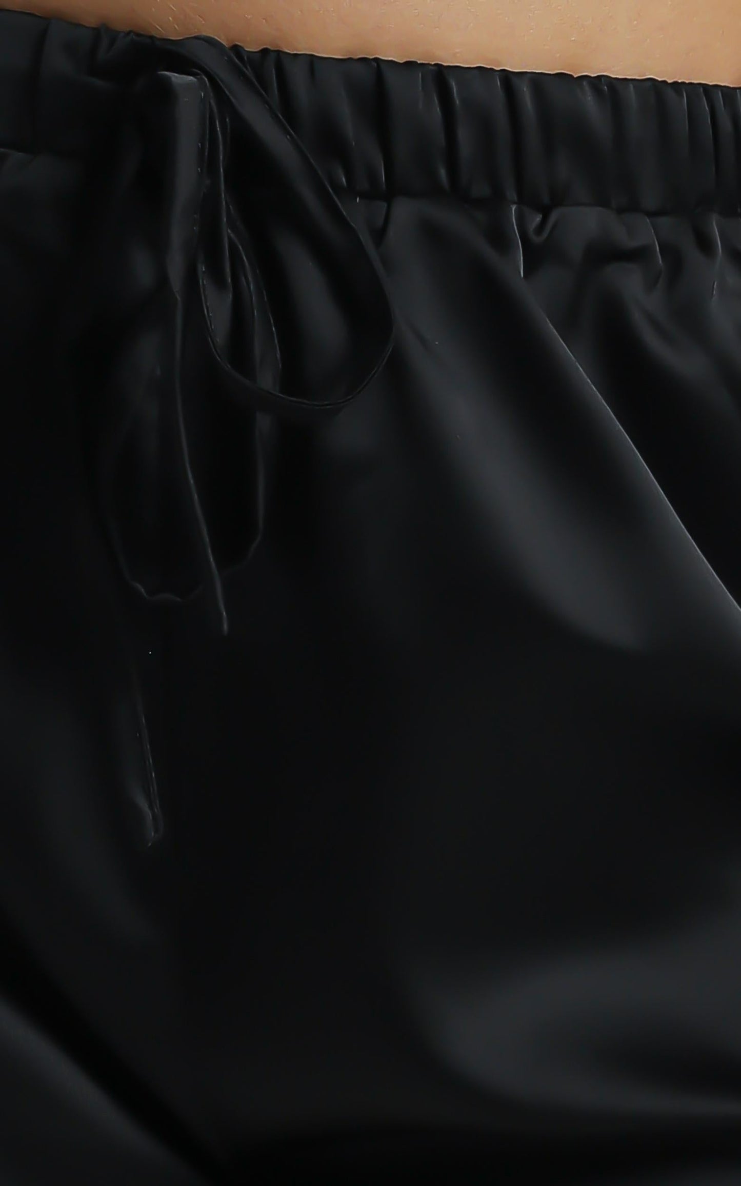 Sleep All Day Shorts in Black Satin