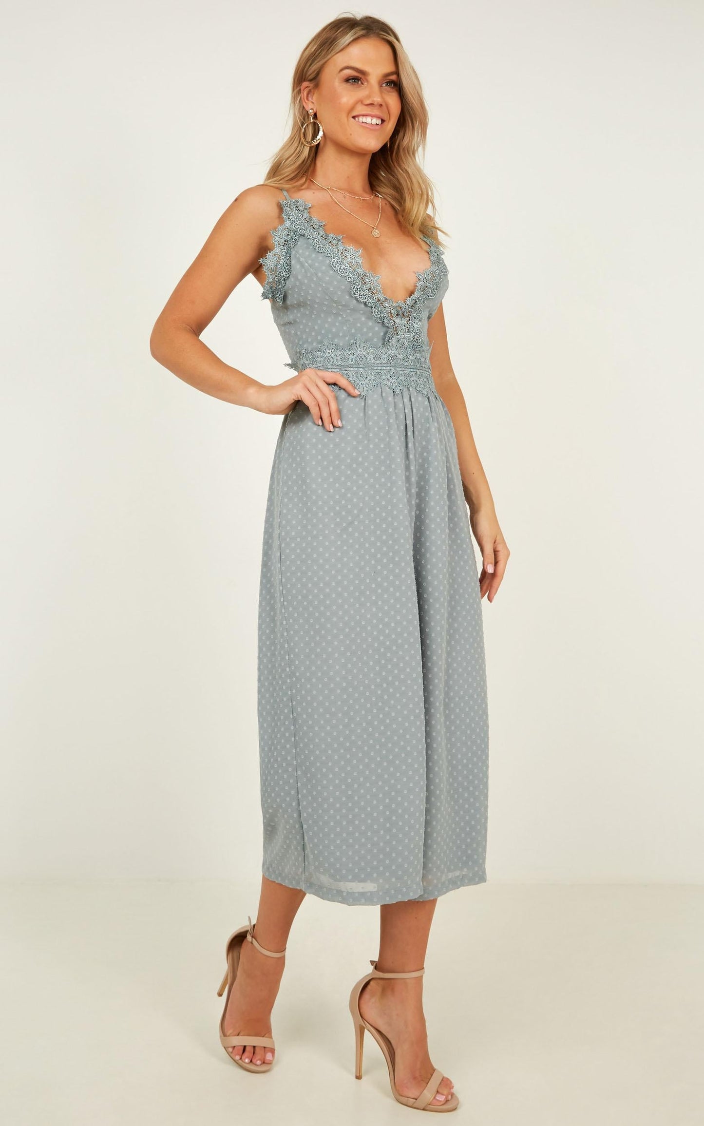 We Could Be Friends Jumpsuit In Sage