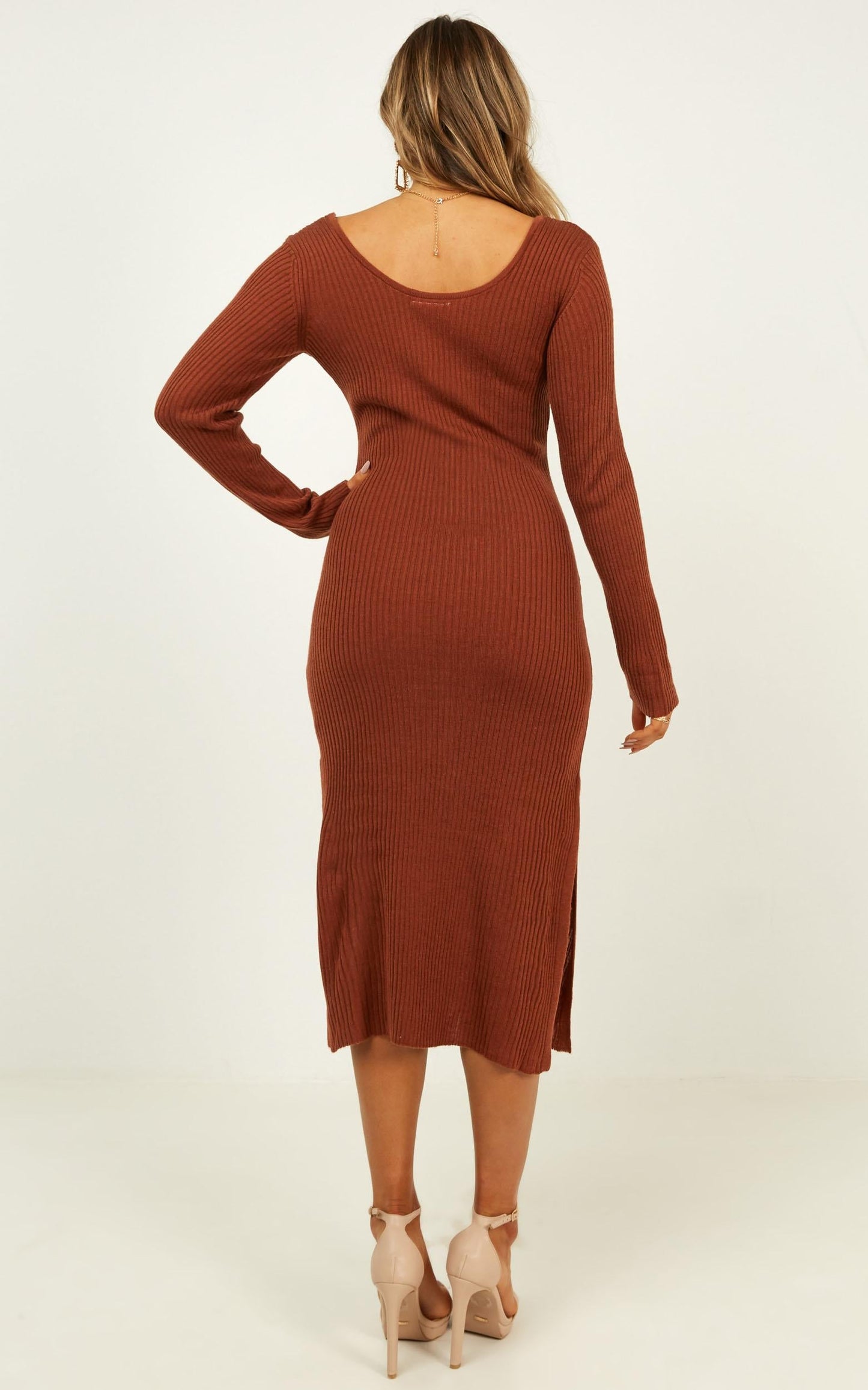 Sneaking Out Dress In Rust