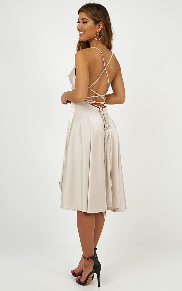 Something In The Water Dress In Champagne Satin