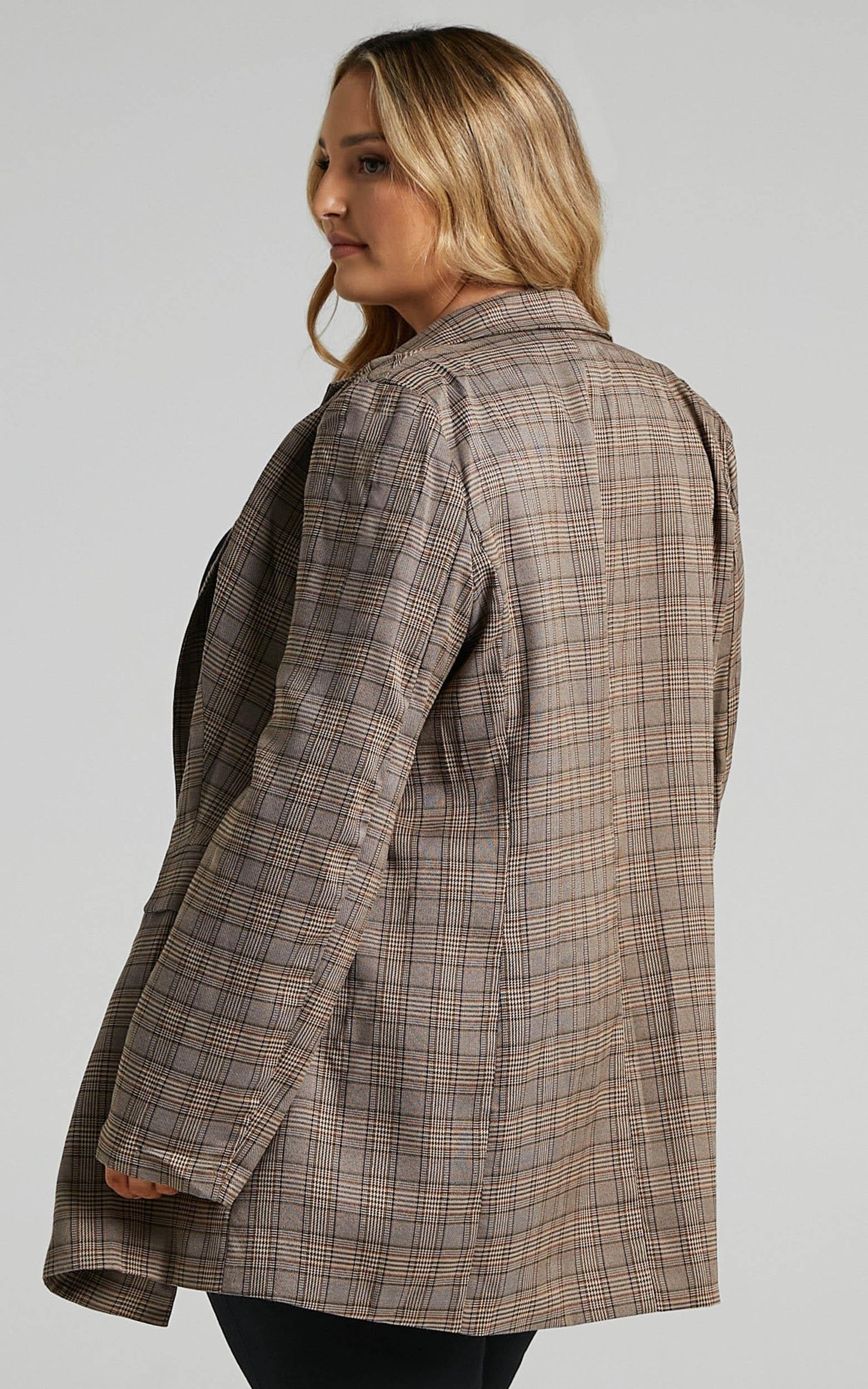 Sort It Out Blazer - Double Breasted Blazer in Brown Check