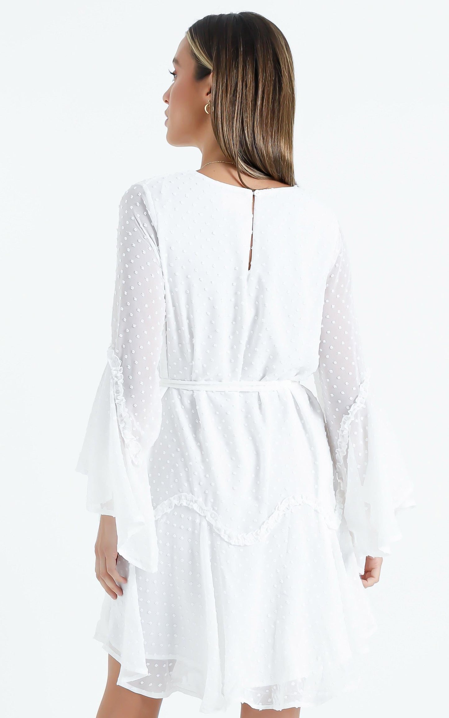 So Whats Next Dress in White Dobby