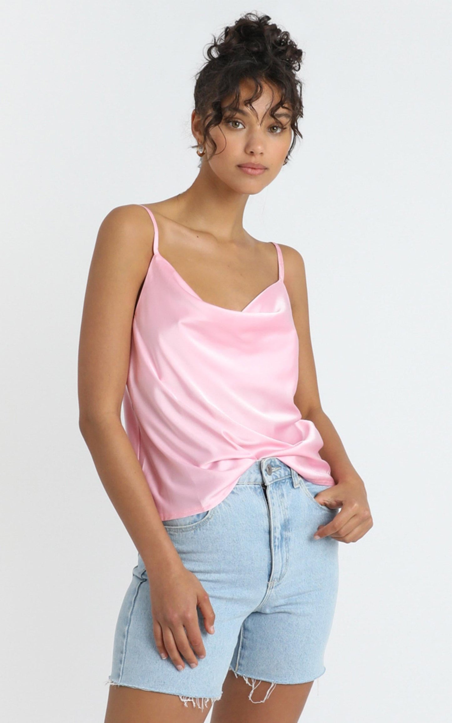 Straight Line Top in Soft Pink