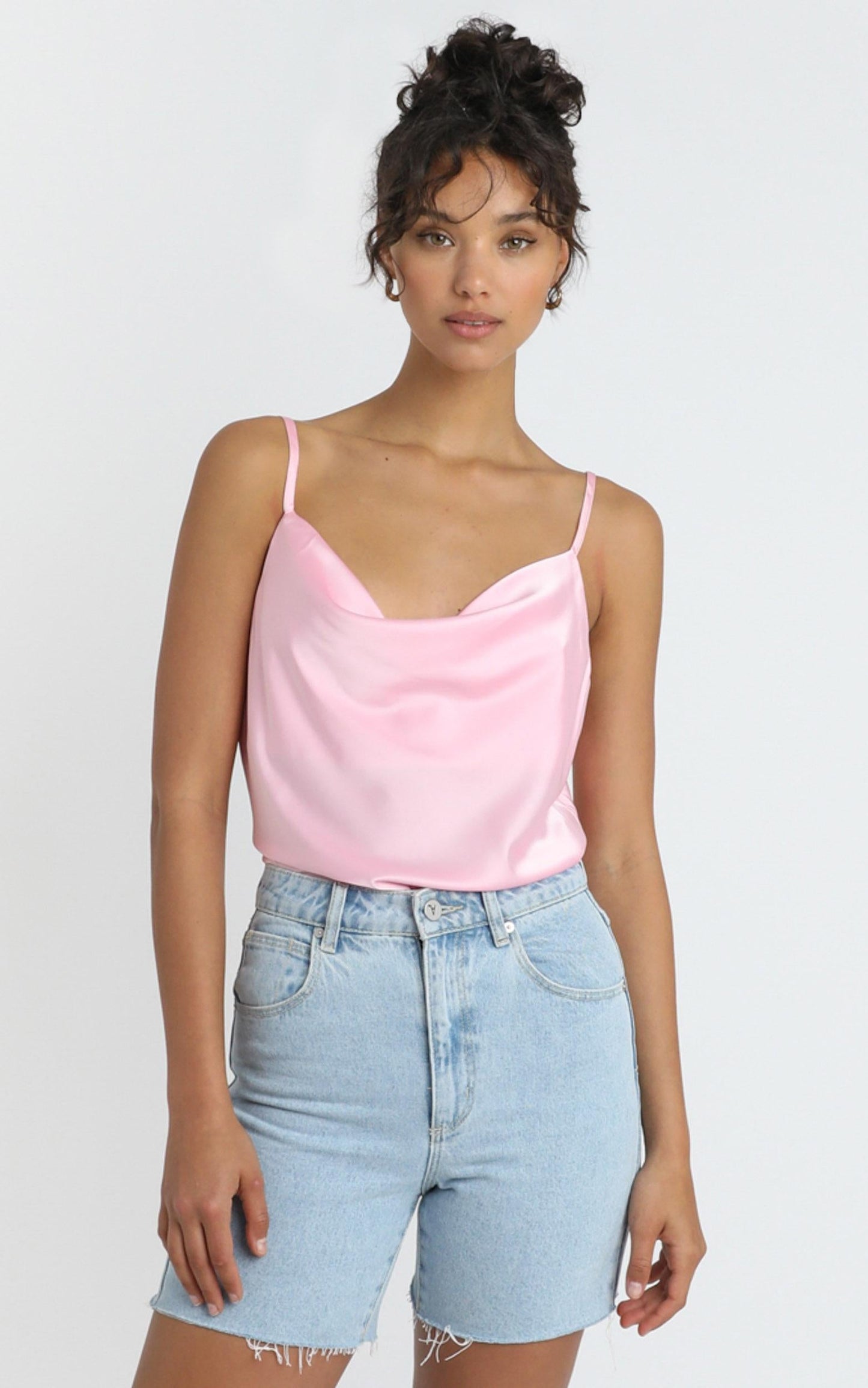 Straight Line Top in Soft Pink