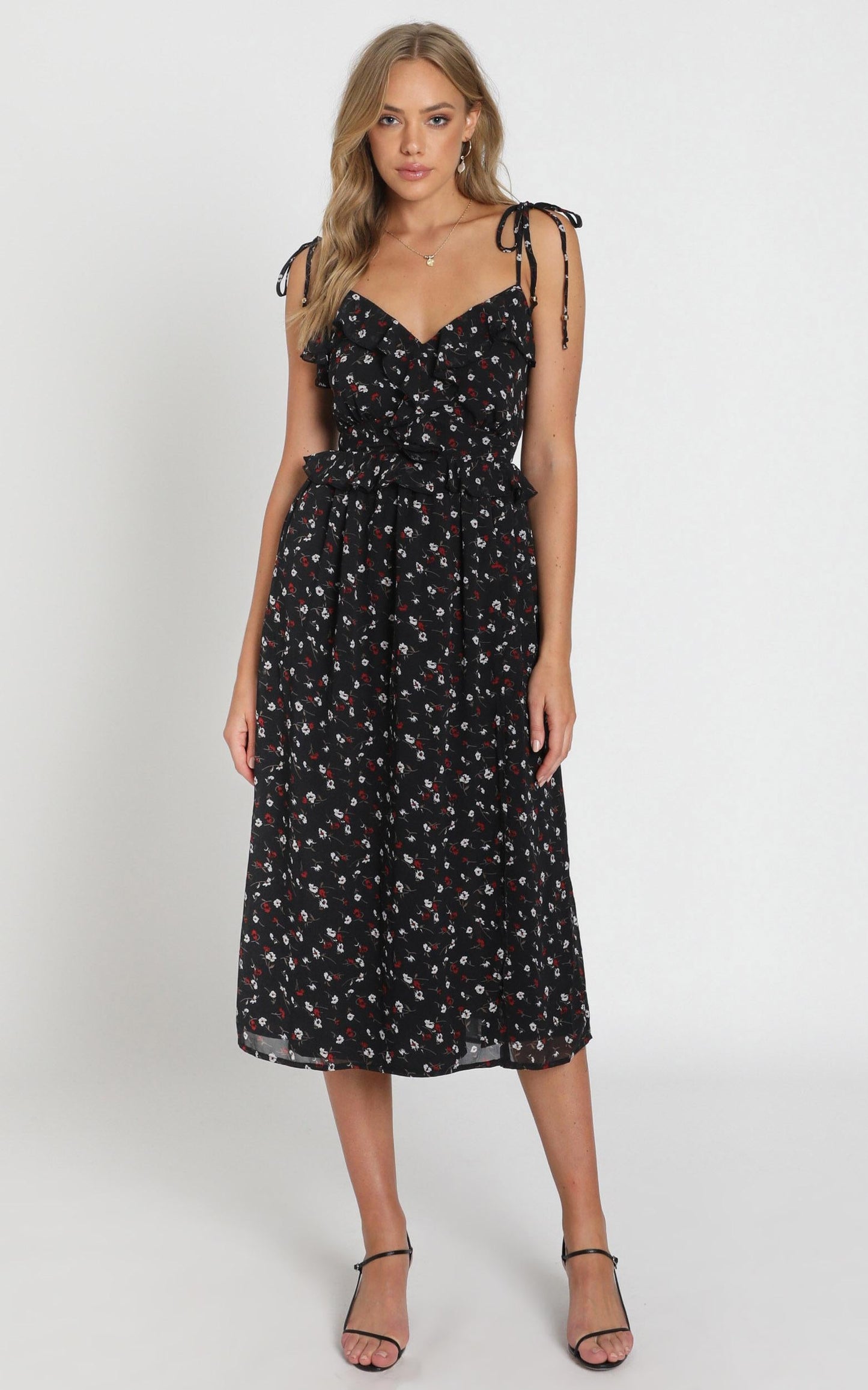 Spend the Night Together Dress In Black Floral