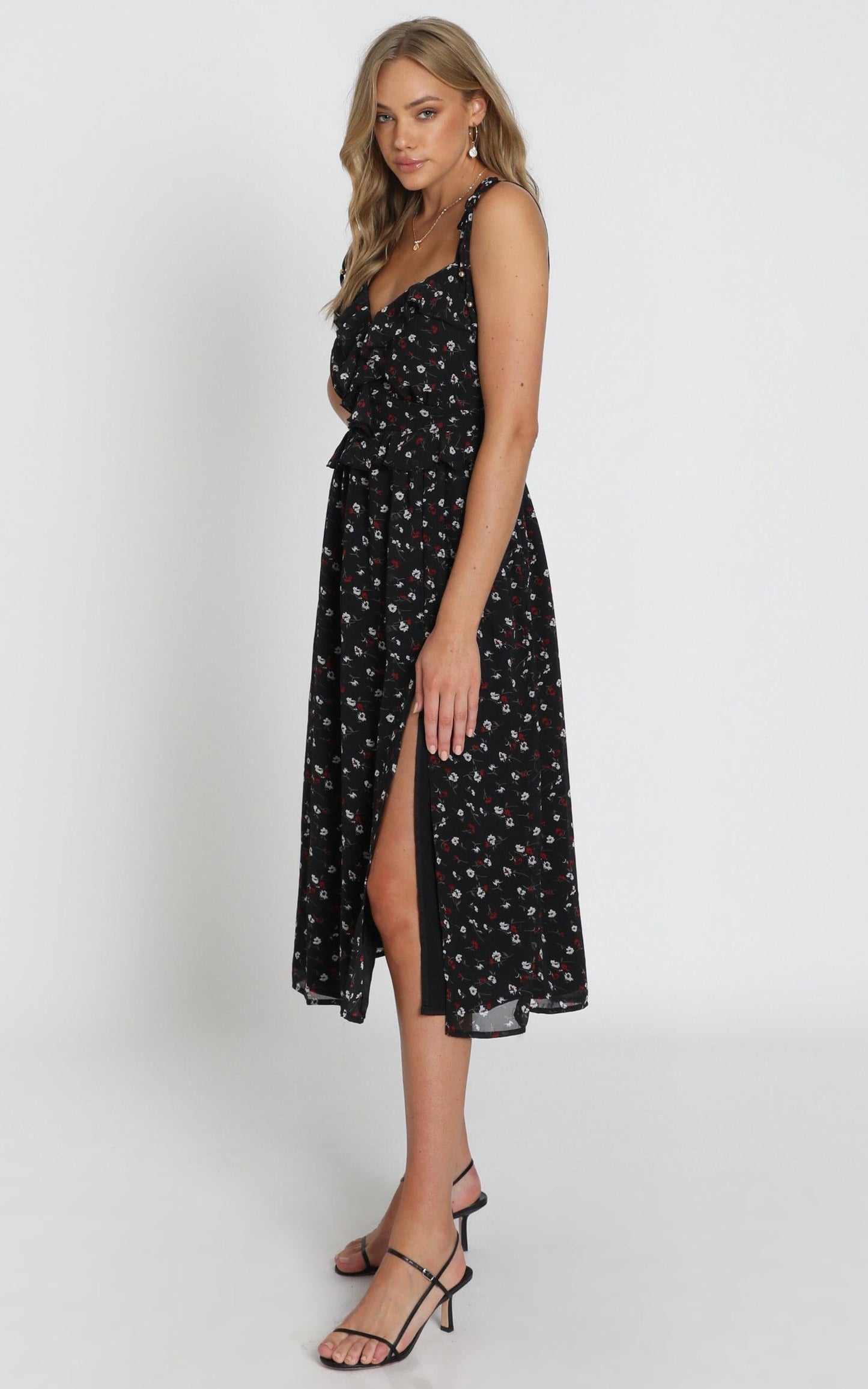 Spend the Night Together Dress In Black Floral