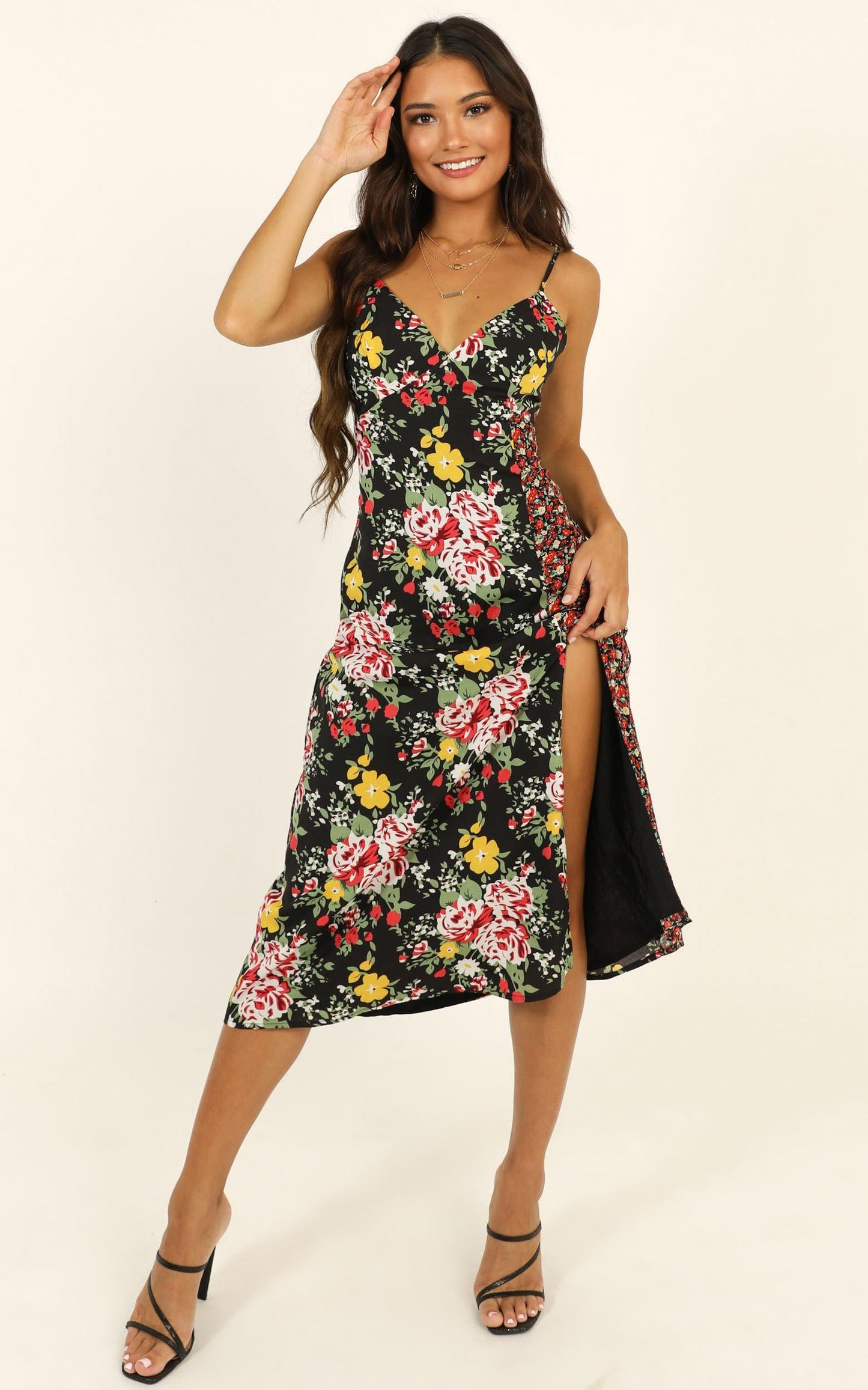 Spice Market Dress In Black Floral