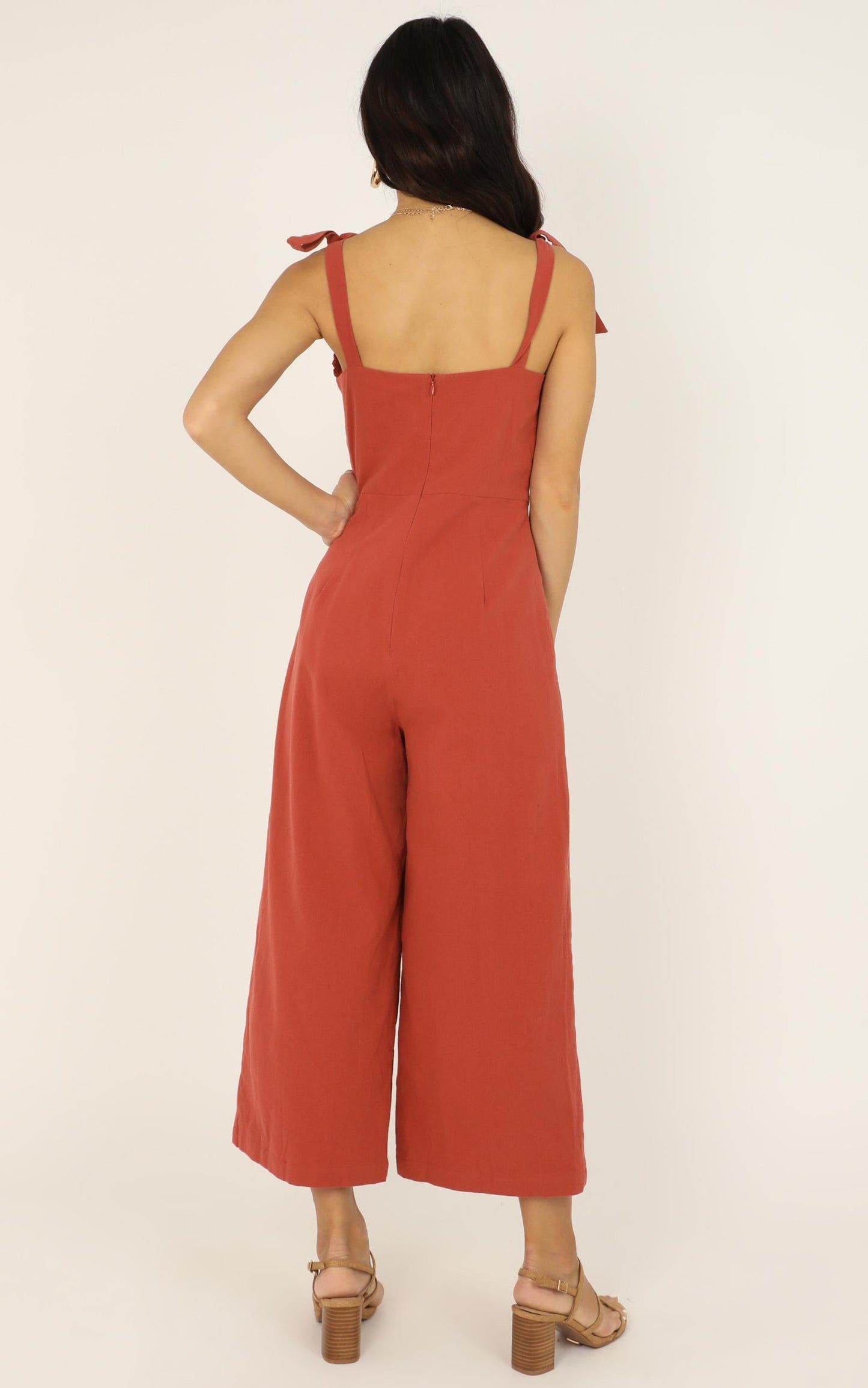 Spicy Girl Jumpsuit In Rust