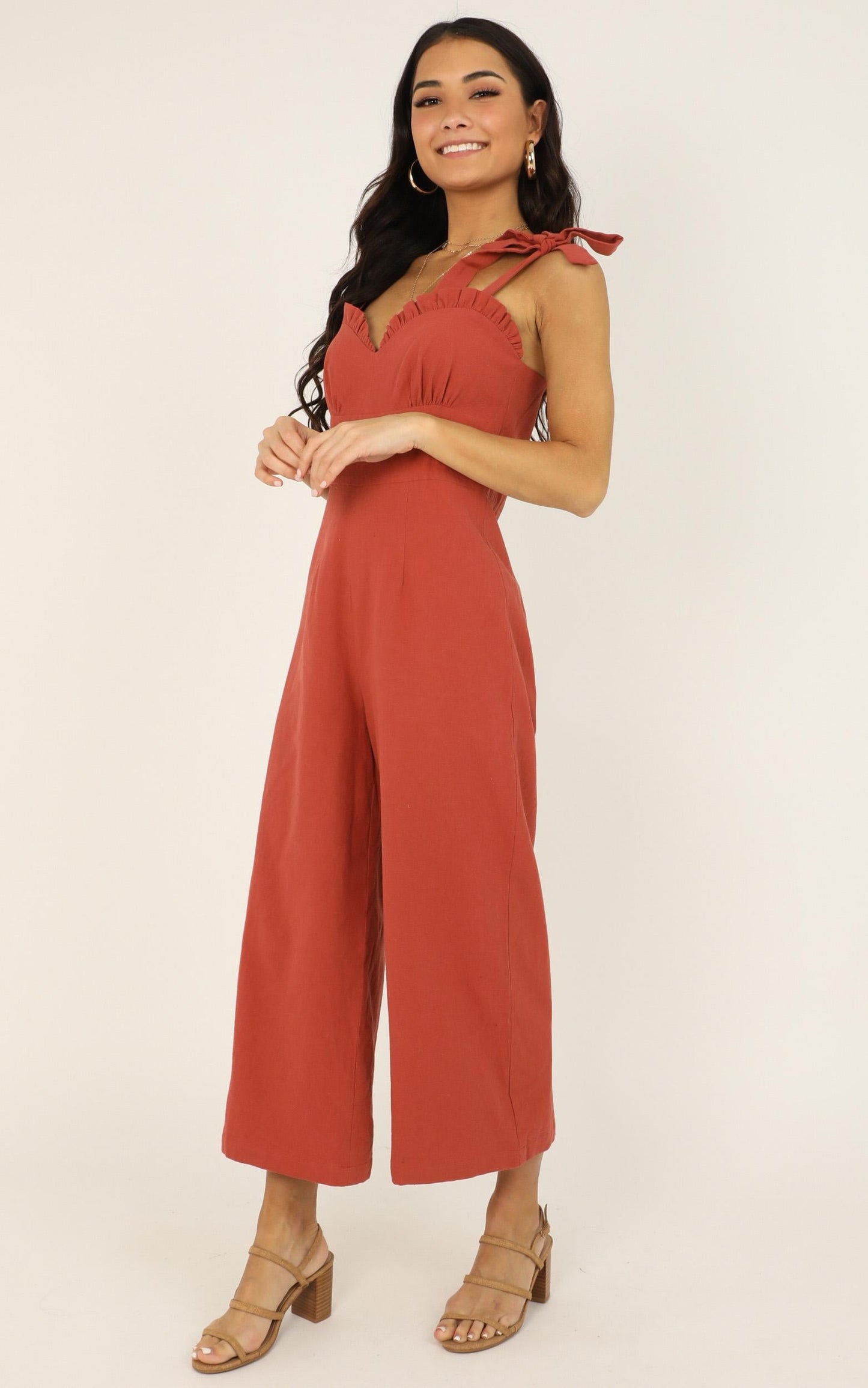 Spicy Girl Jumpsuit In Rust