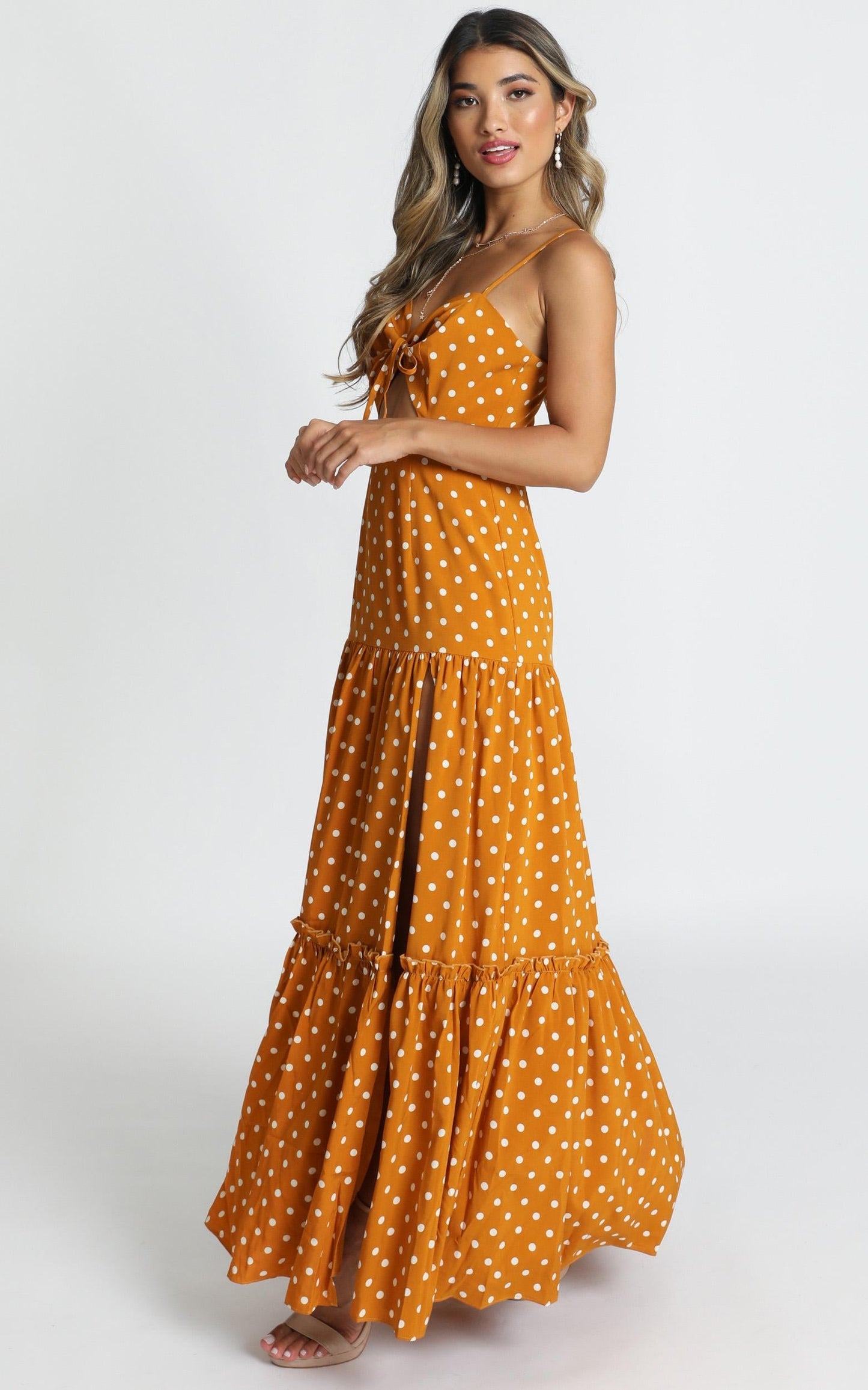 Spot Me If You Wish Dress in Mustard Spot