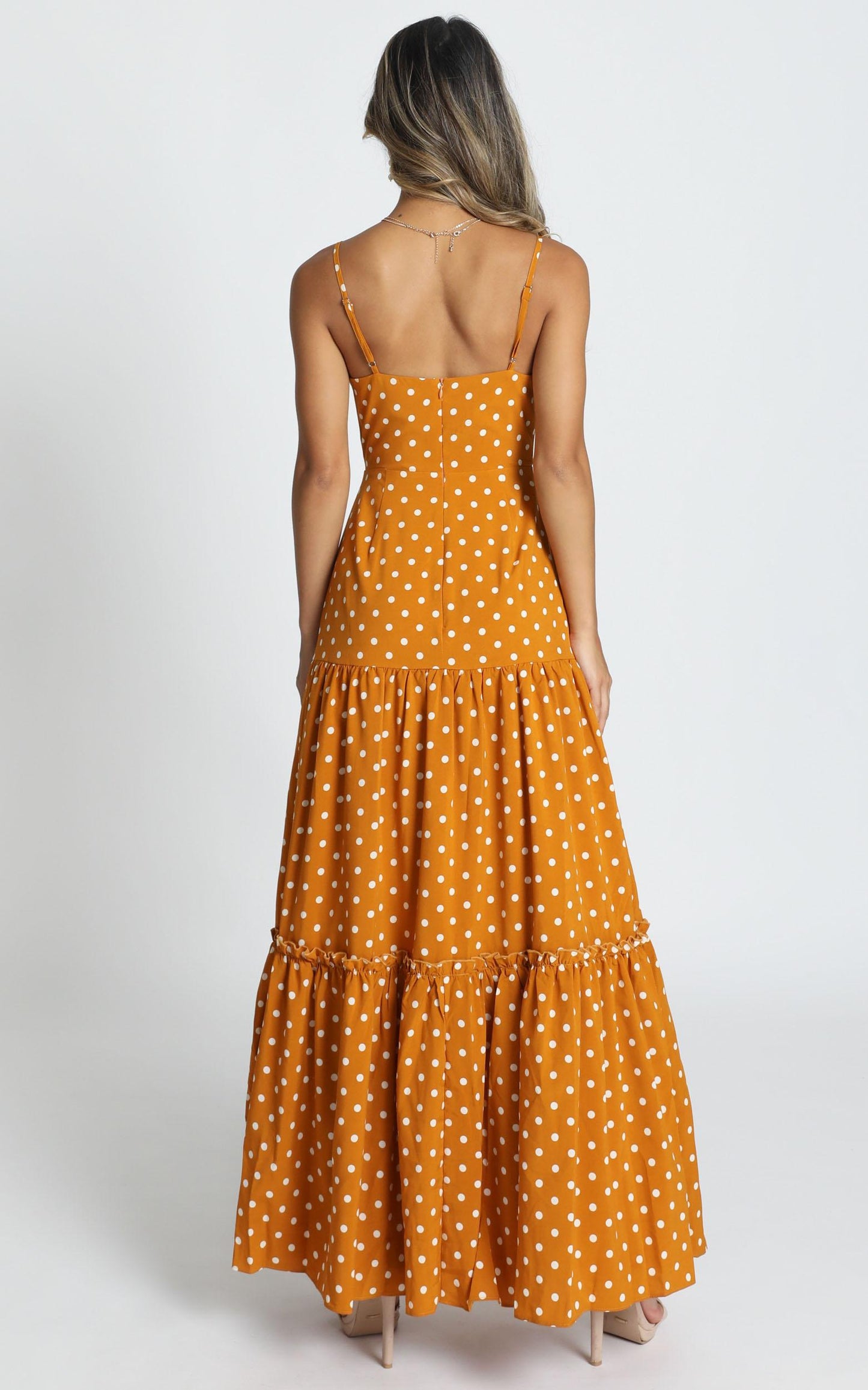 Spot Me If You Wish Dress in Mustard Spot