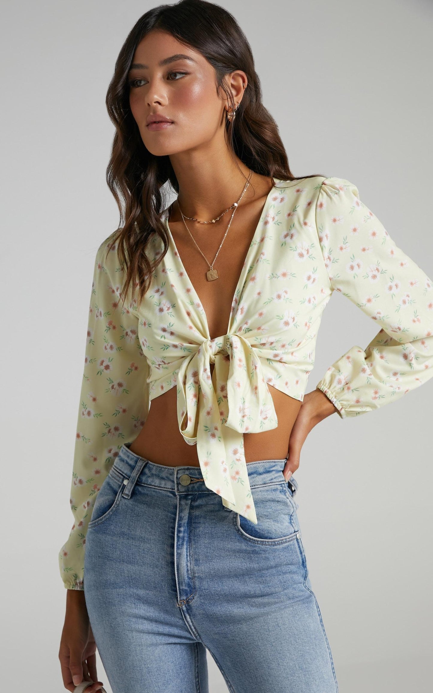 Spring Break Top in Yellow Floral