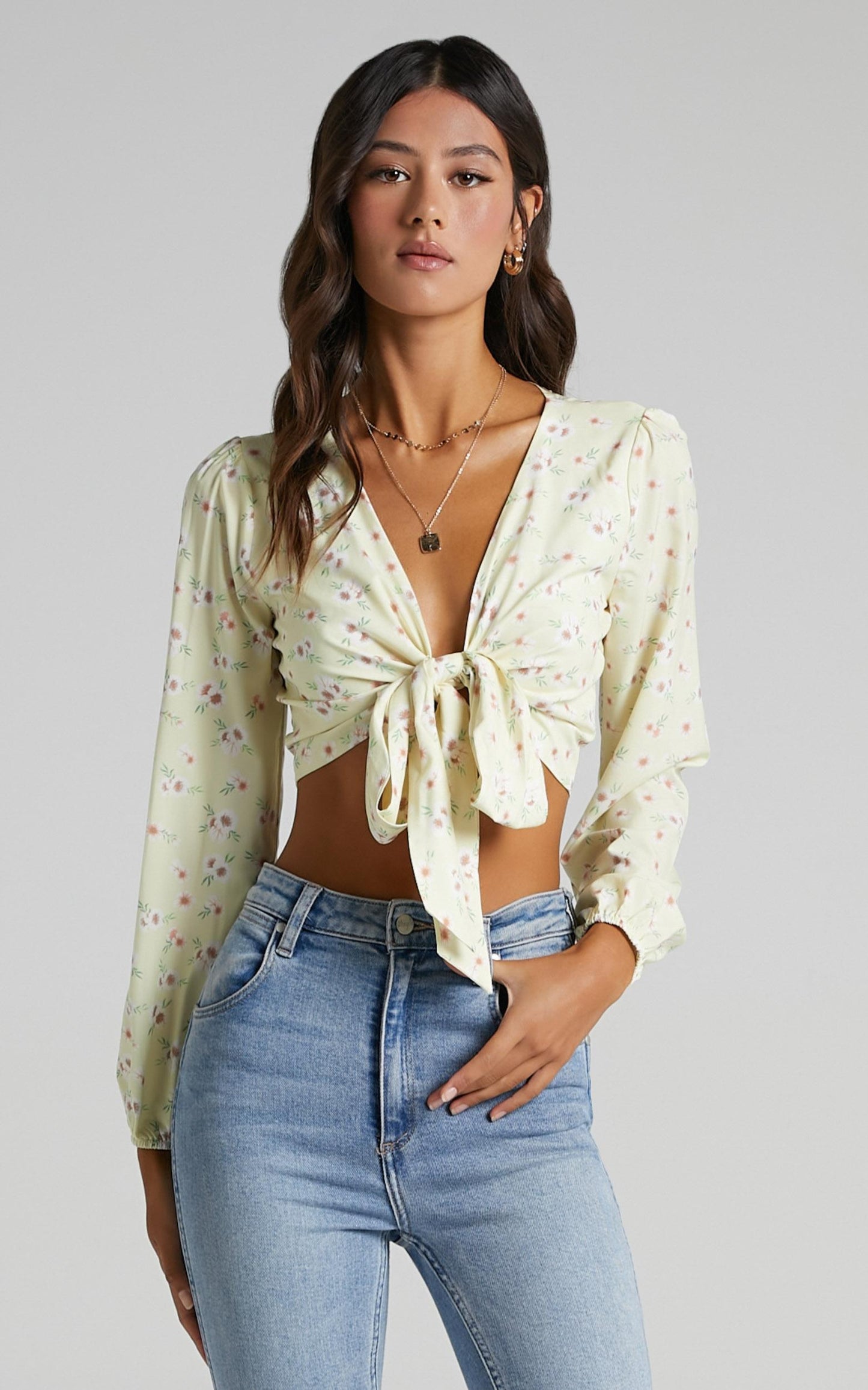 Spring Break Top in Yellow Floral