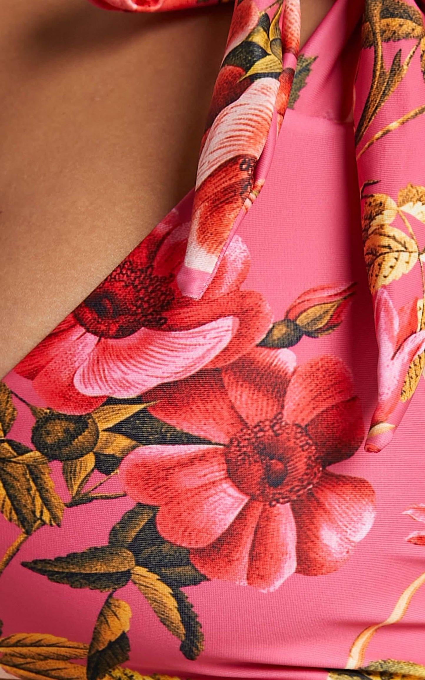 Oia Bikini Top in Bright Pink Floral