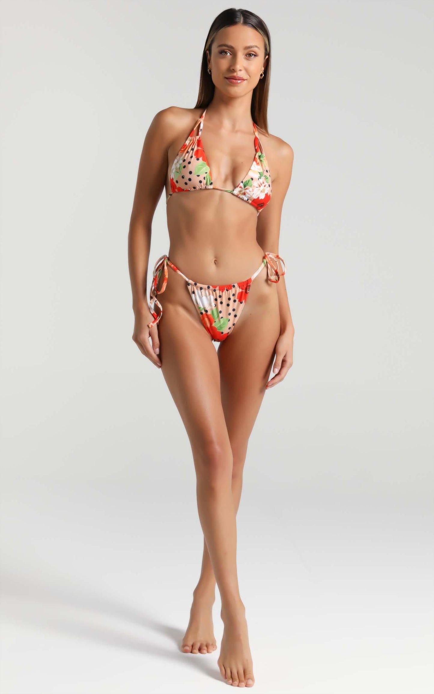 We Are We Wear - Eco Rose Floral Melissa Triangle Bikini Top in Floral Spot