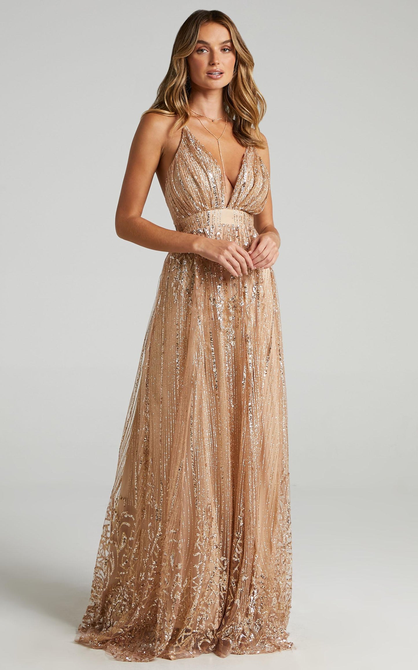 Start Strong Maxi Dress in Rose Gold
