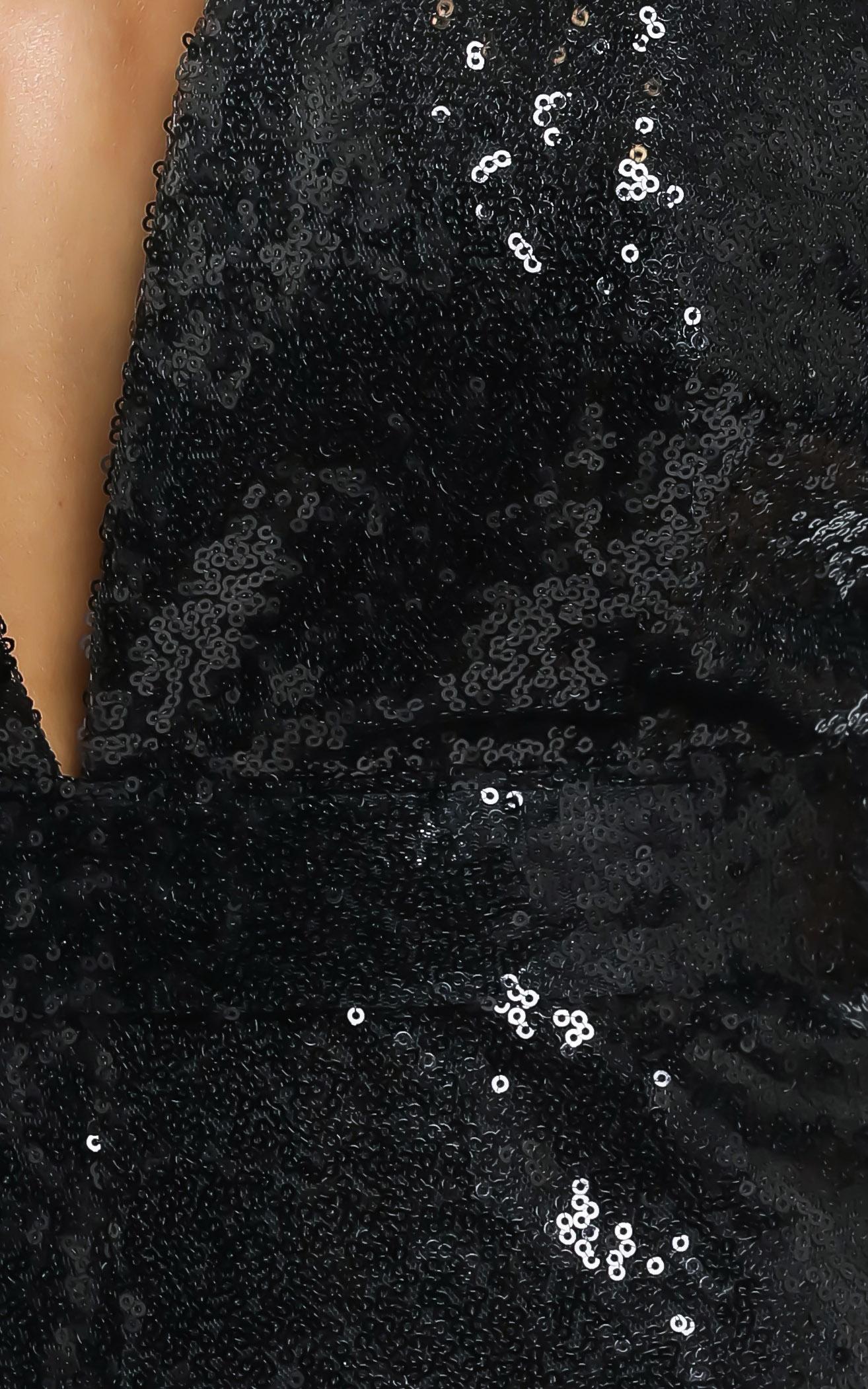 Star Behaviour Playsuit In Black Sequin