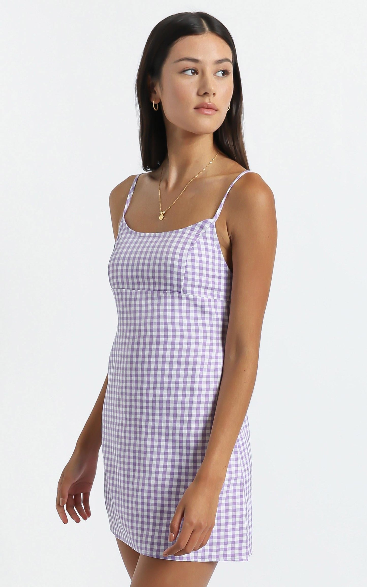 Elsie Dress in Purple Check