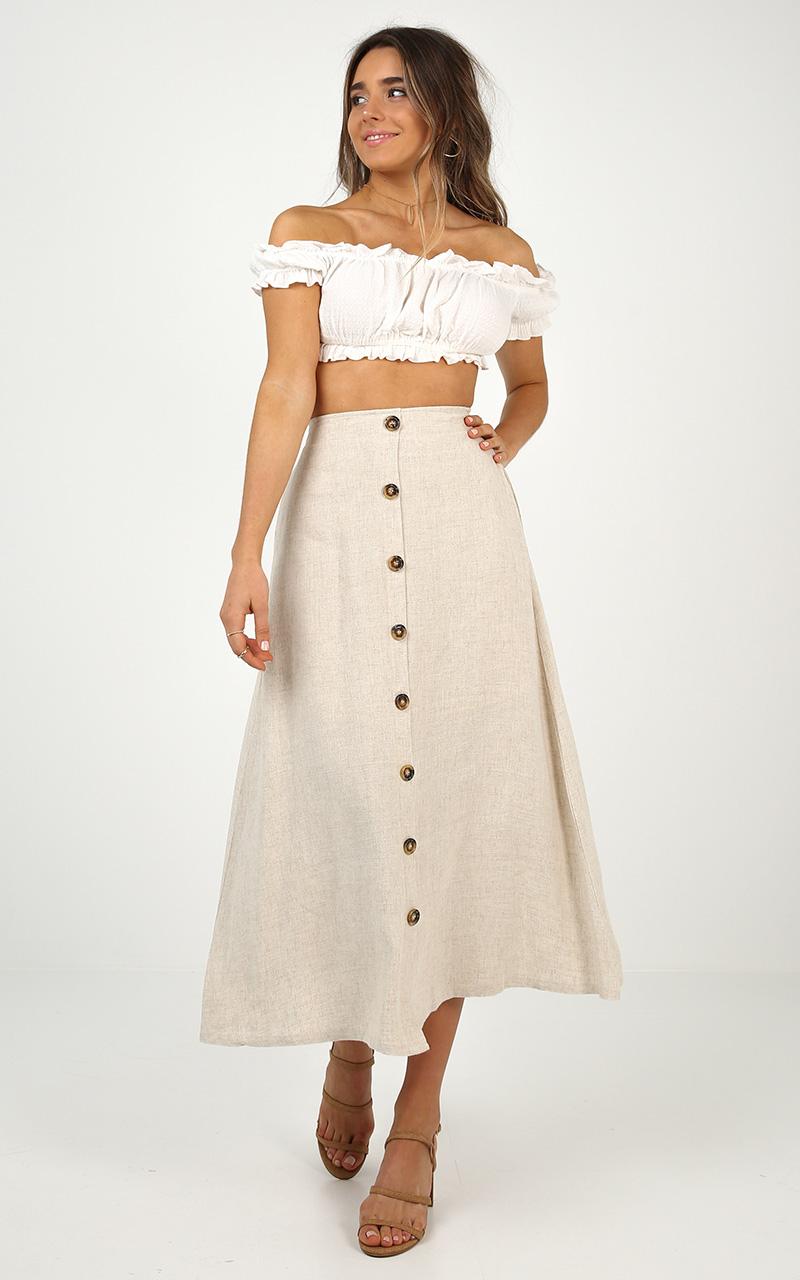 Stay Young Skirt In Beige Linen Look